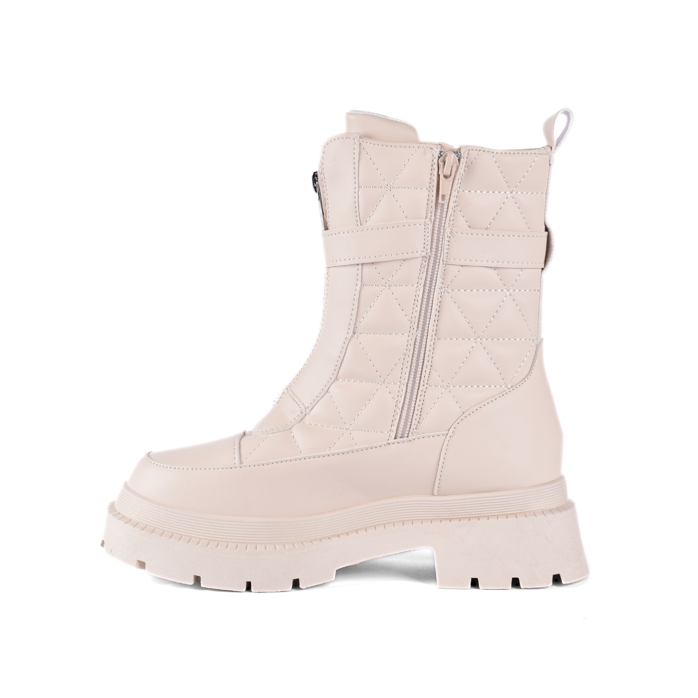 Fashion Leather Half Boots With Zipper Melouk