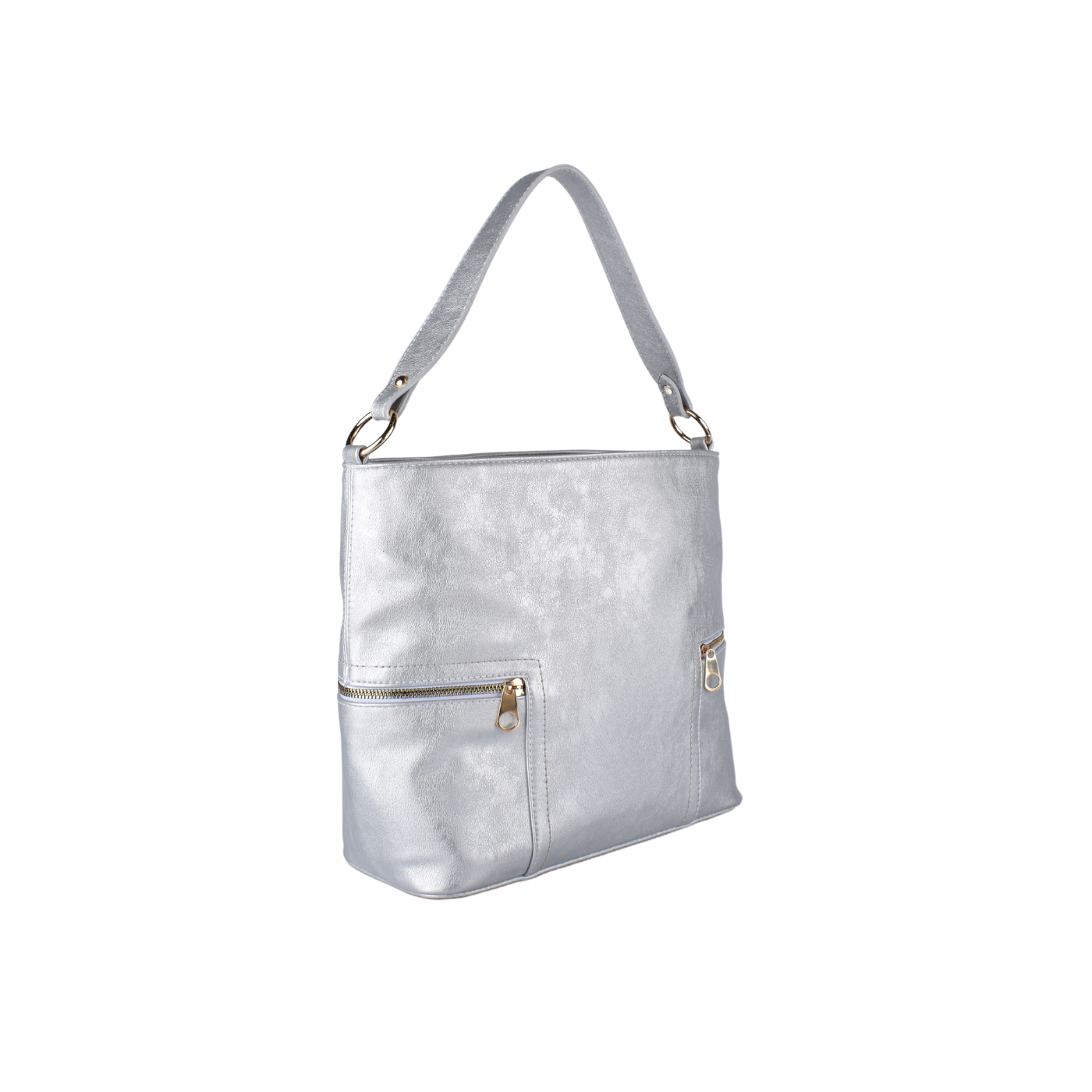 Black Basic Shoulder Bag with Zipper