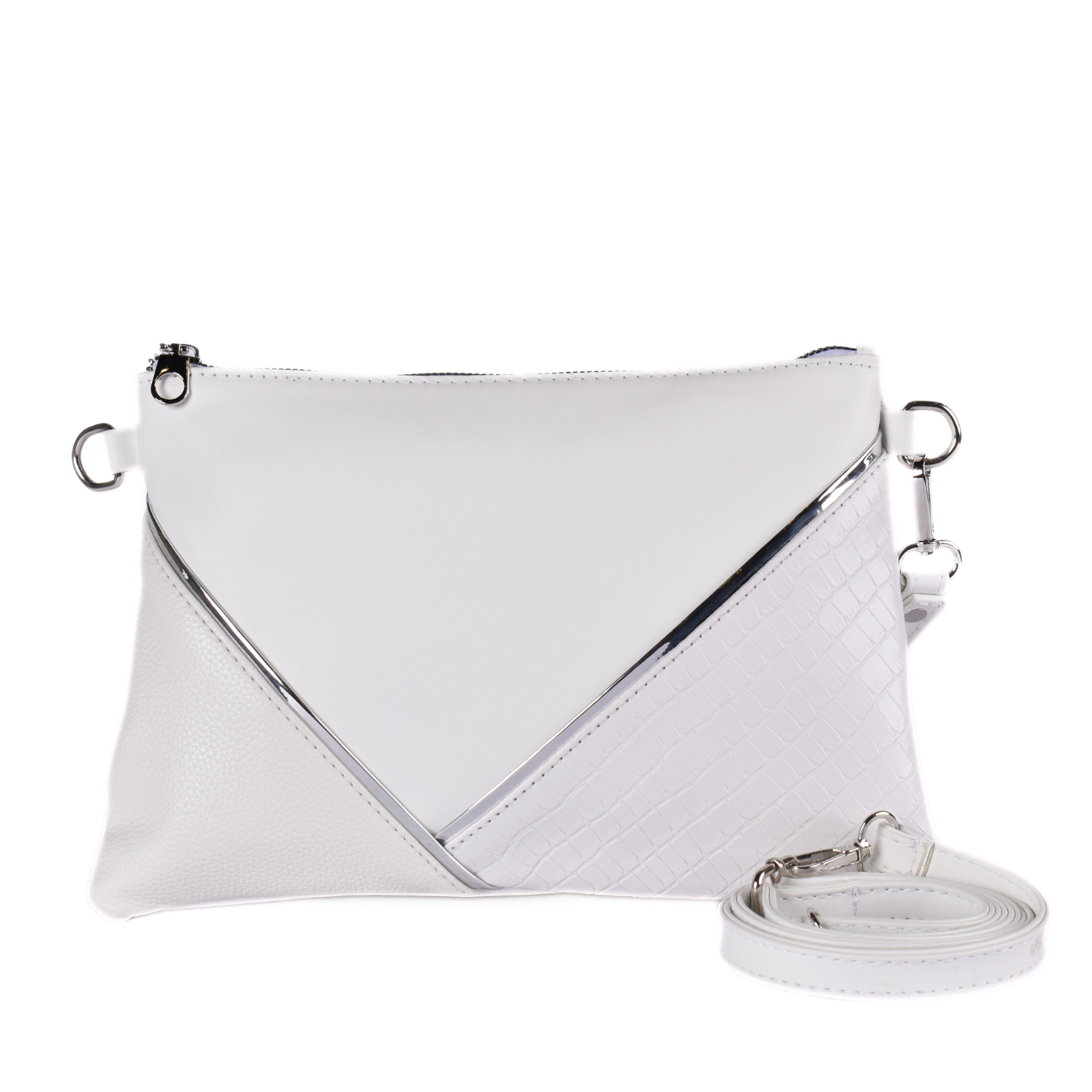 Simple Crossbody Bag White B193 Melouk