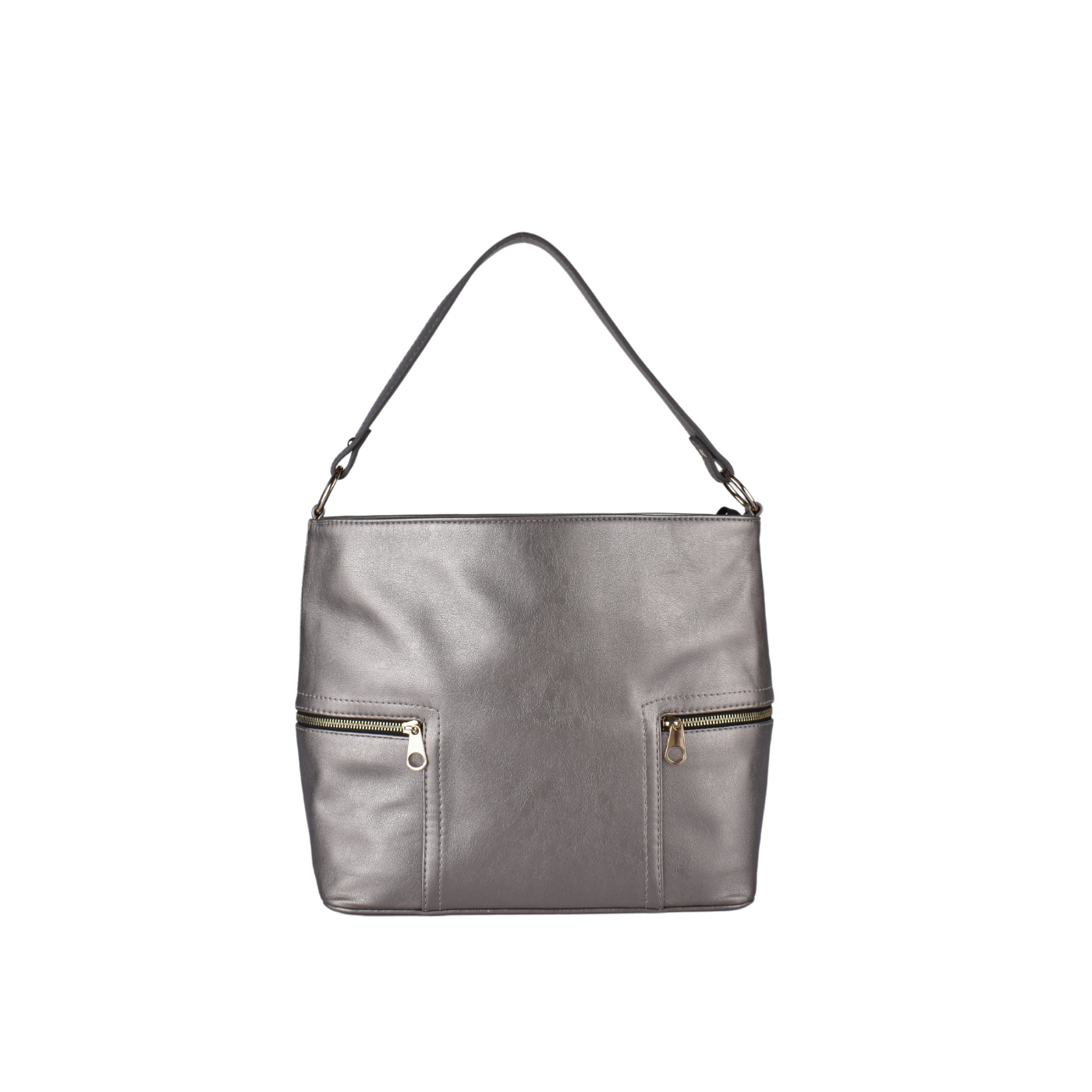 Black Basic Shoulder Bag with Zipper