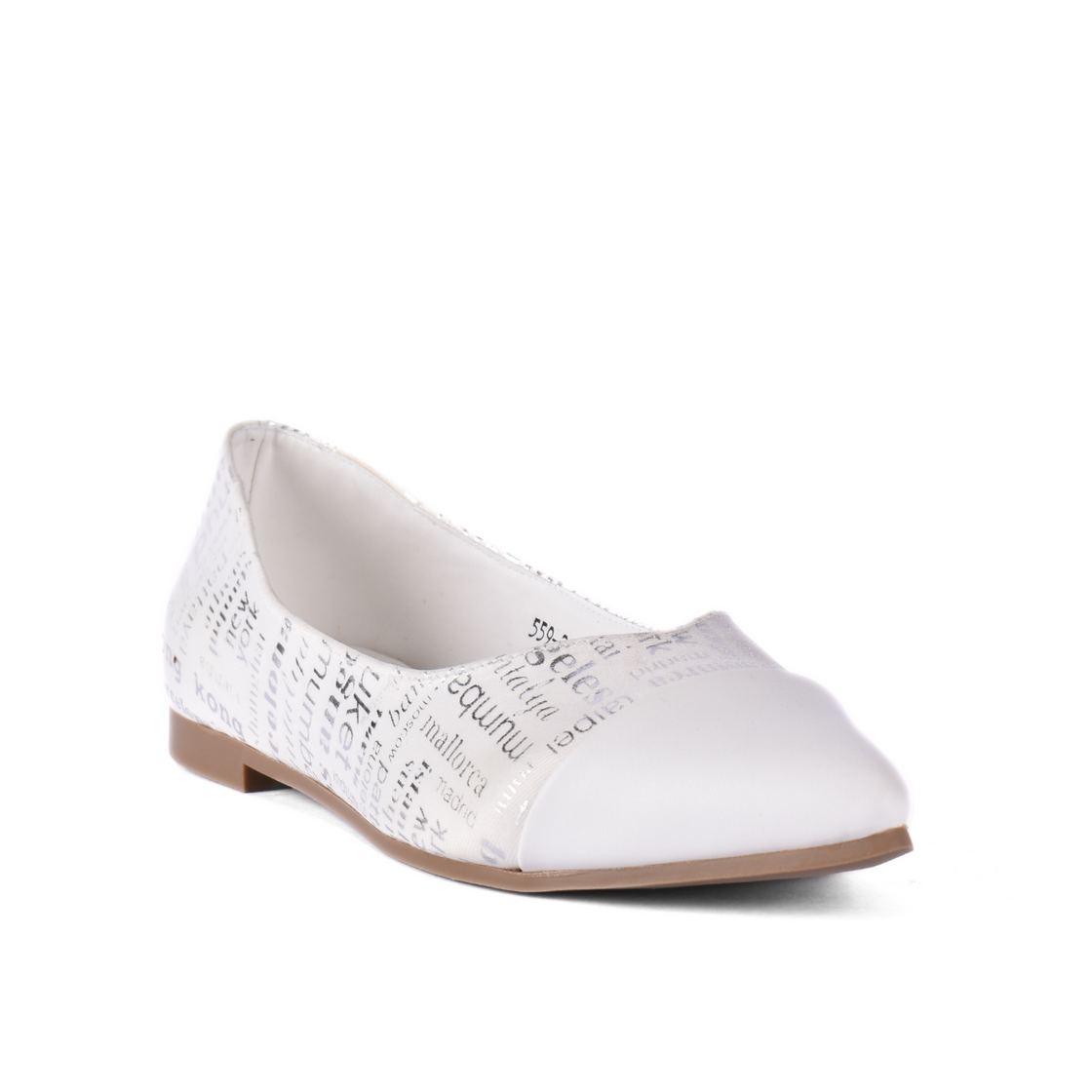 Flat Ballet Leather Shoe With Trims