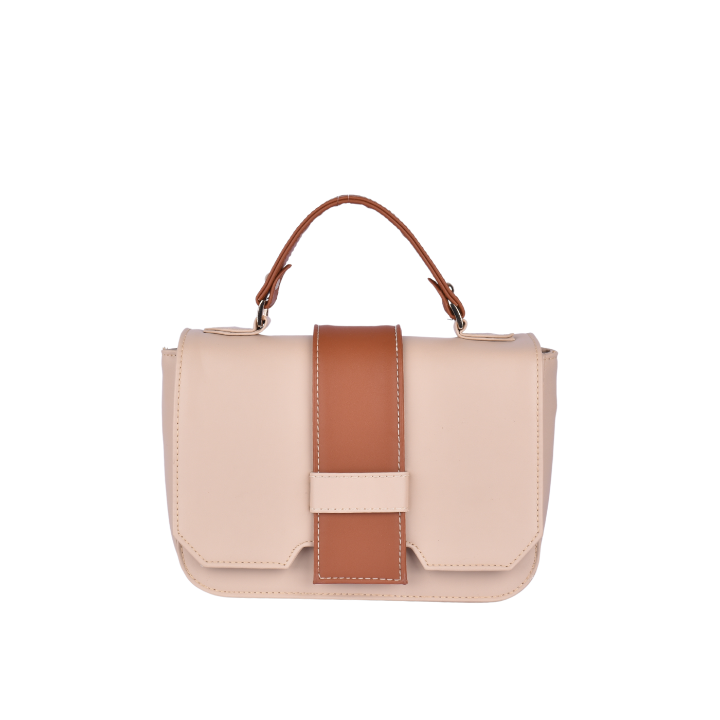Leather Cross Body Bag beige Melouk