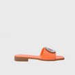 Decorative Buckle Squared Toecap Slipper Orange