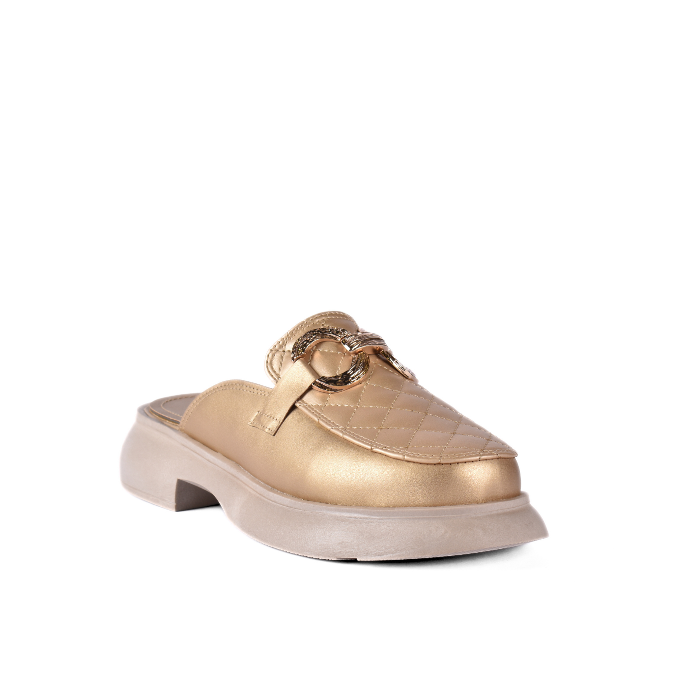 Simple Flat Leather With Buckle Gold Melouk