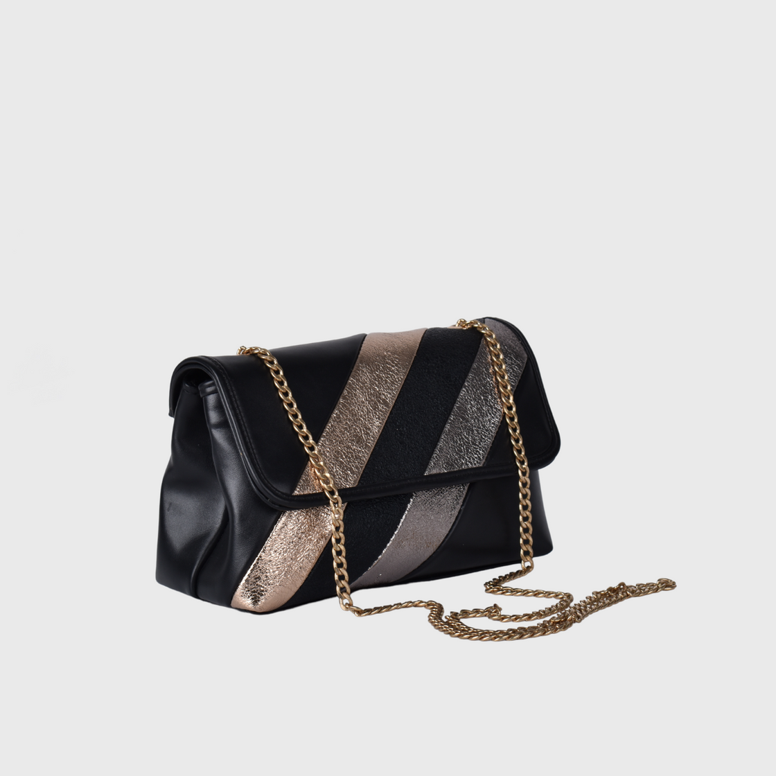 Black Basic Leather Shoulder Bag