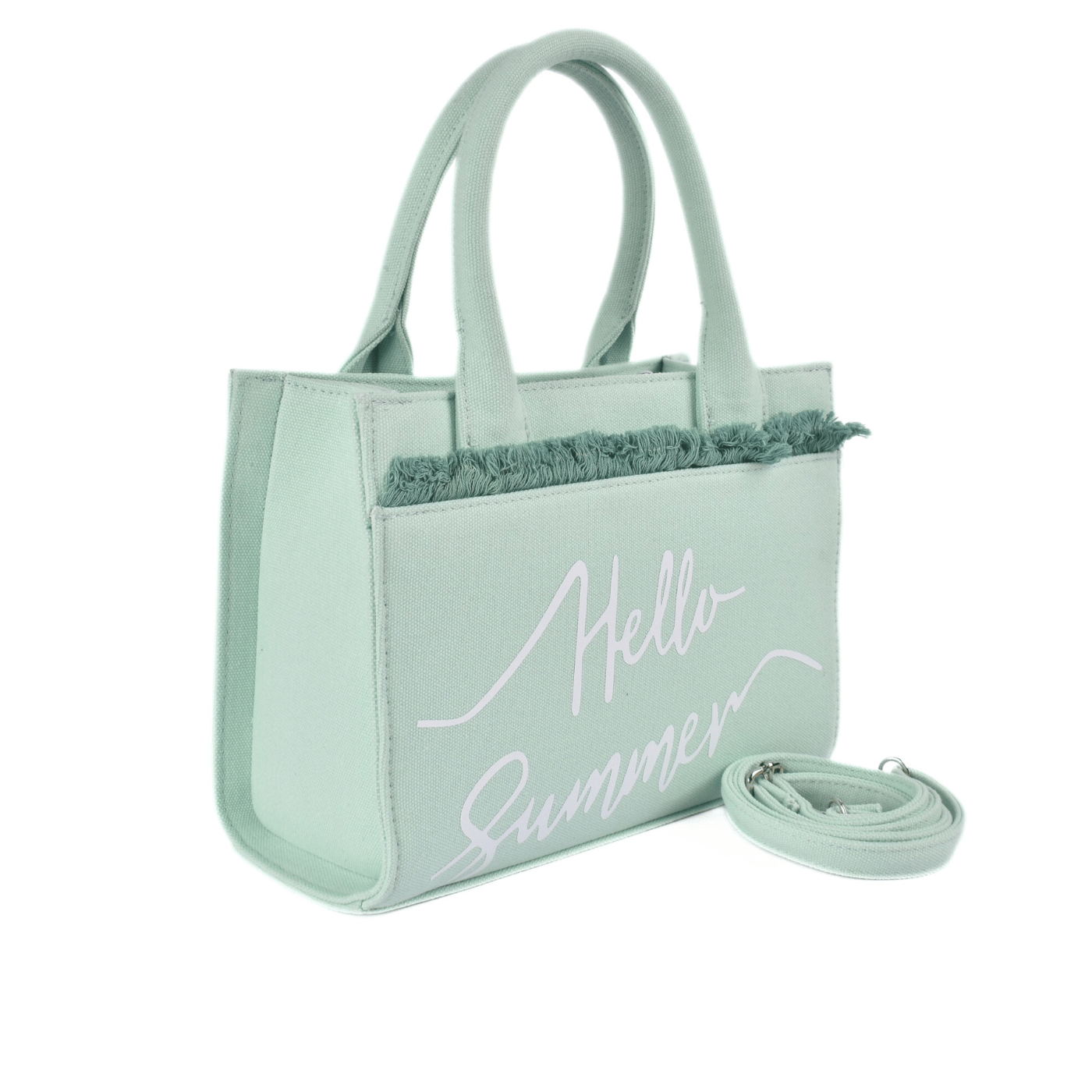 Pastel Mini Canvas Tote Bag with Fringe Melouk