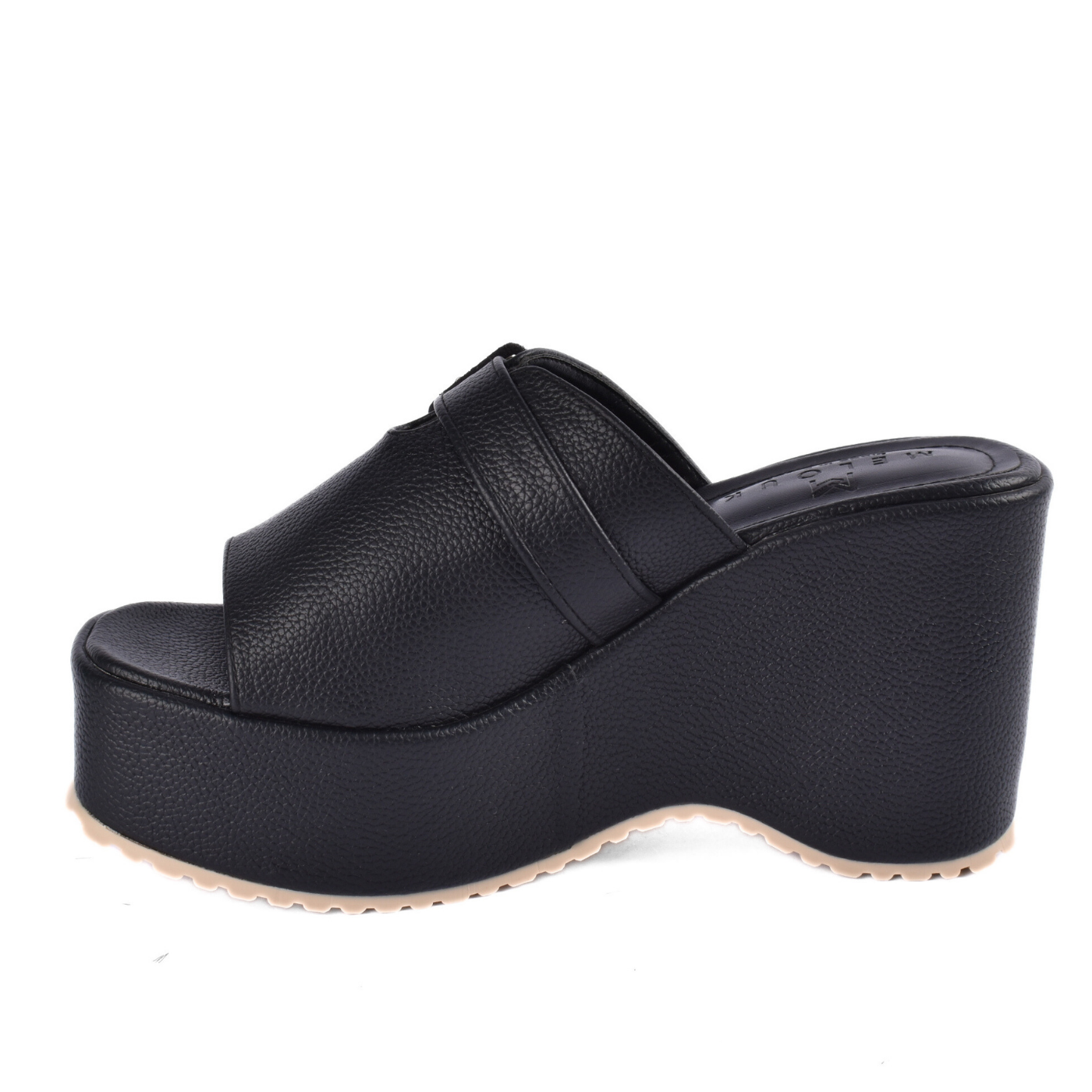 Platform Wedge Slide Sandals With Buckle Detail Melouk