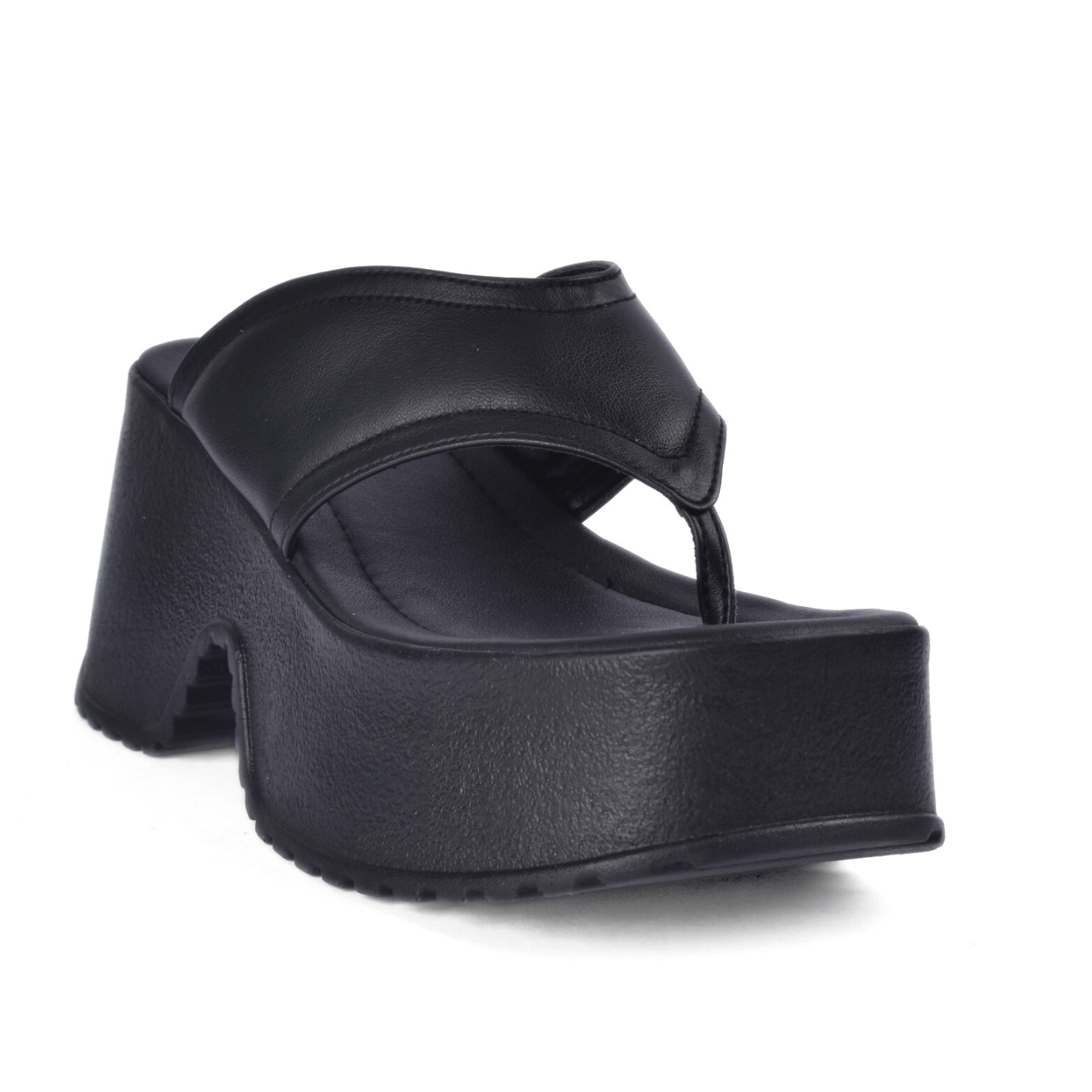 Thick Sole Platform Slipper Black Melouk
