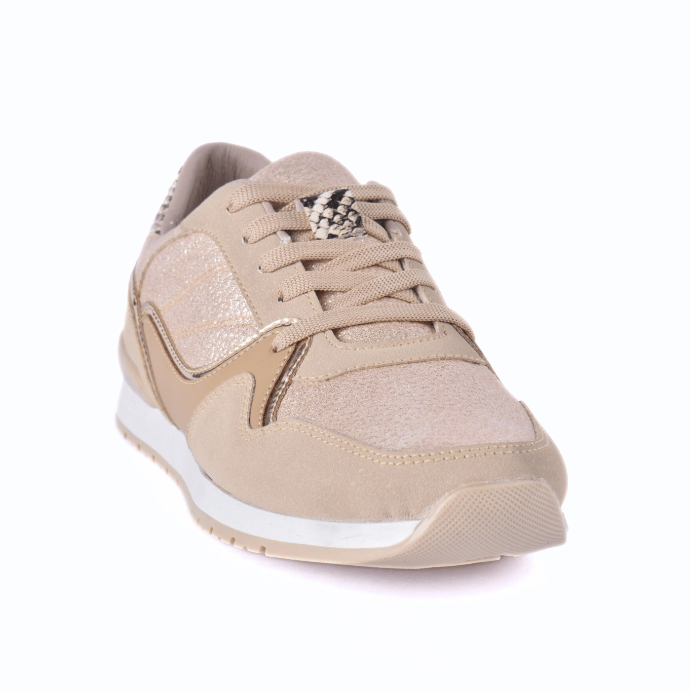 Sparkle Panel Sneakers Gold Melouk