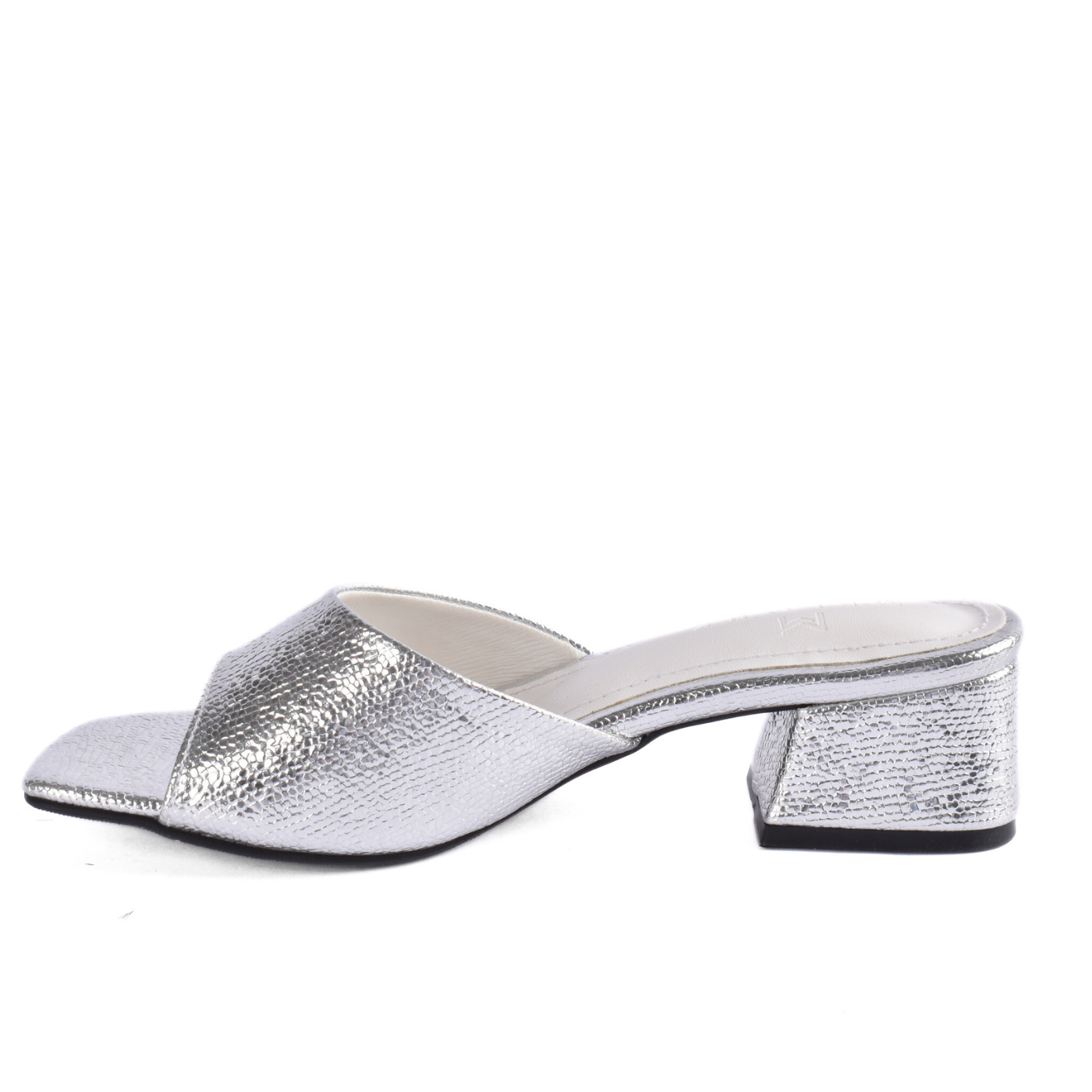 Textured Open-Toe Block Heel Slide Melouk