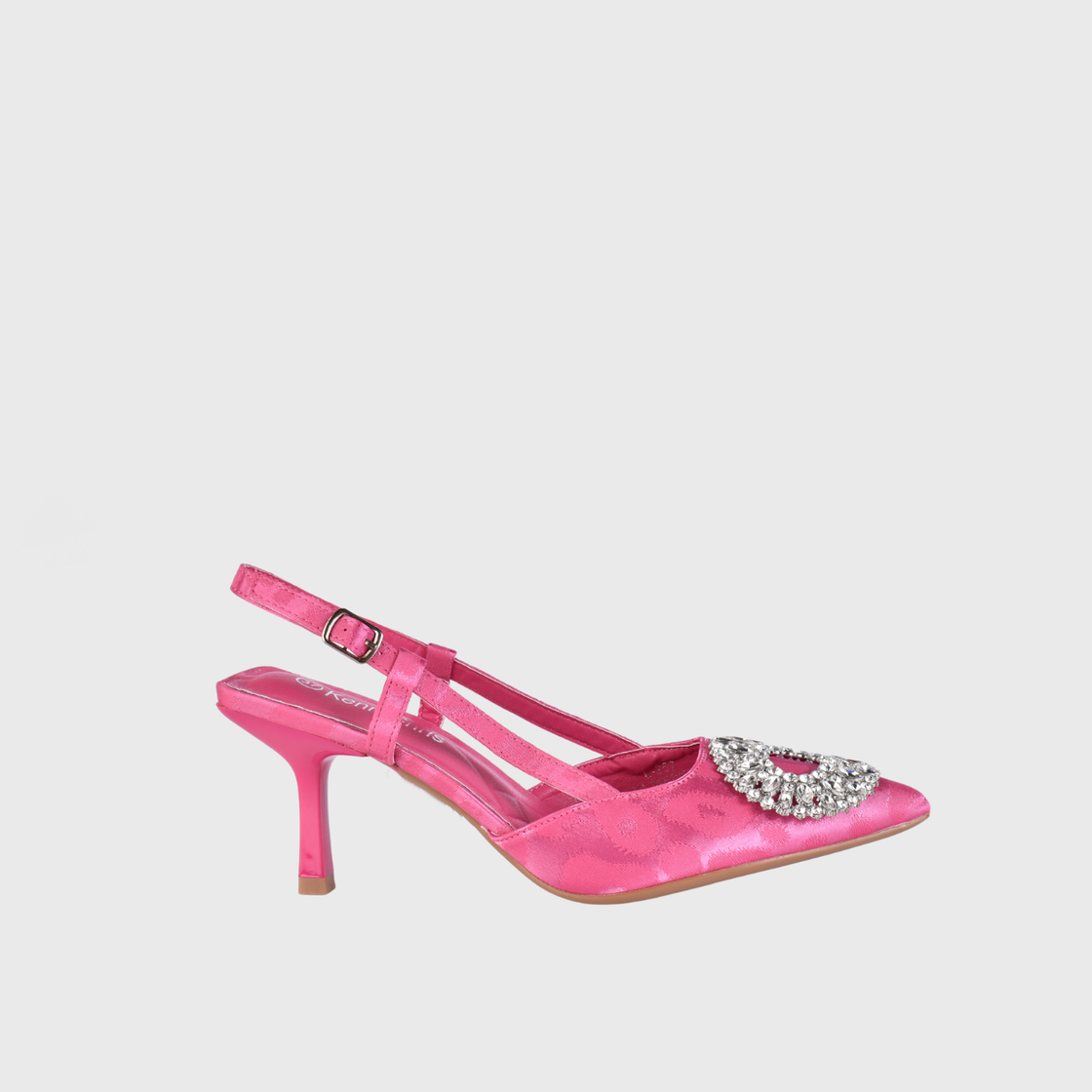 Sandal Buckle Mule With Slingback Strap Fuchsia