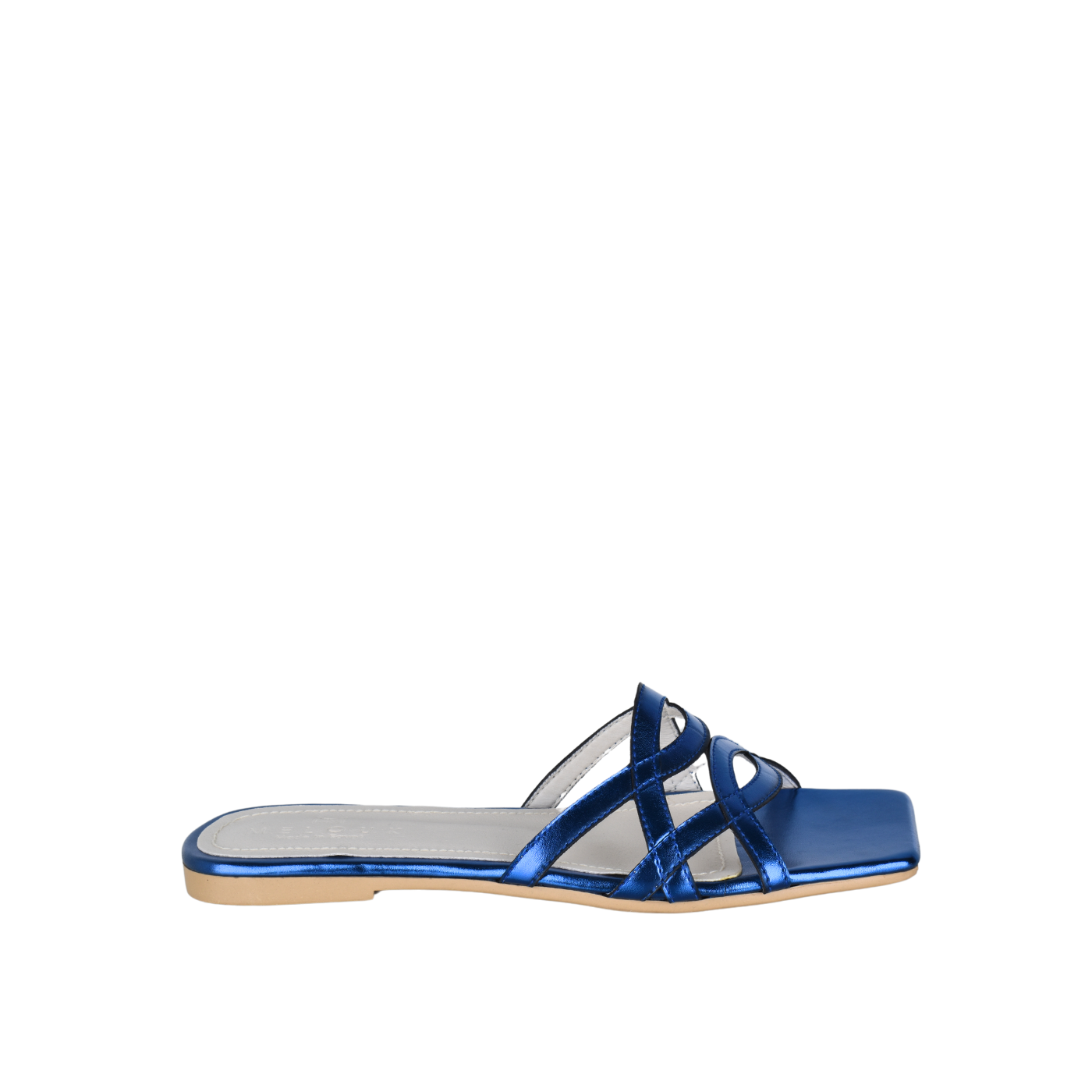 Slipper Flat Shiny With Cross Straps