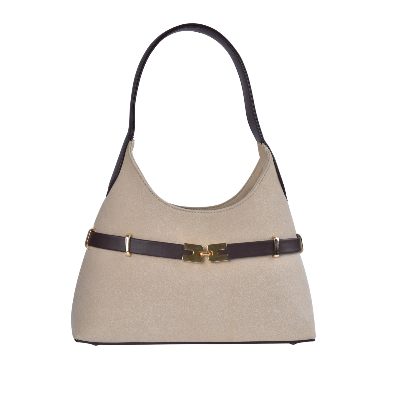 Women’s Elegant Shoulder Handbag with Gold Detail