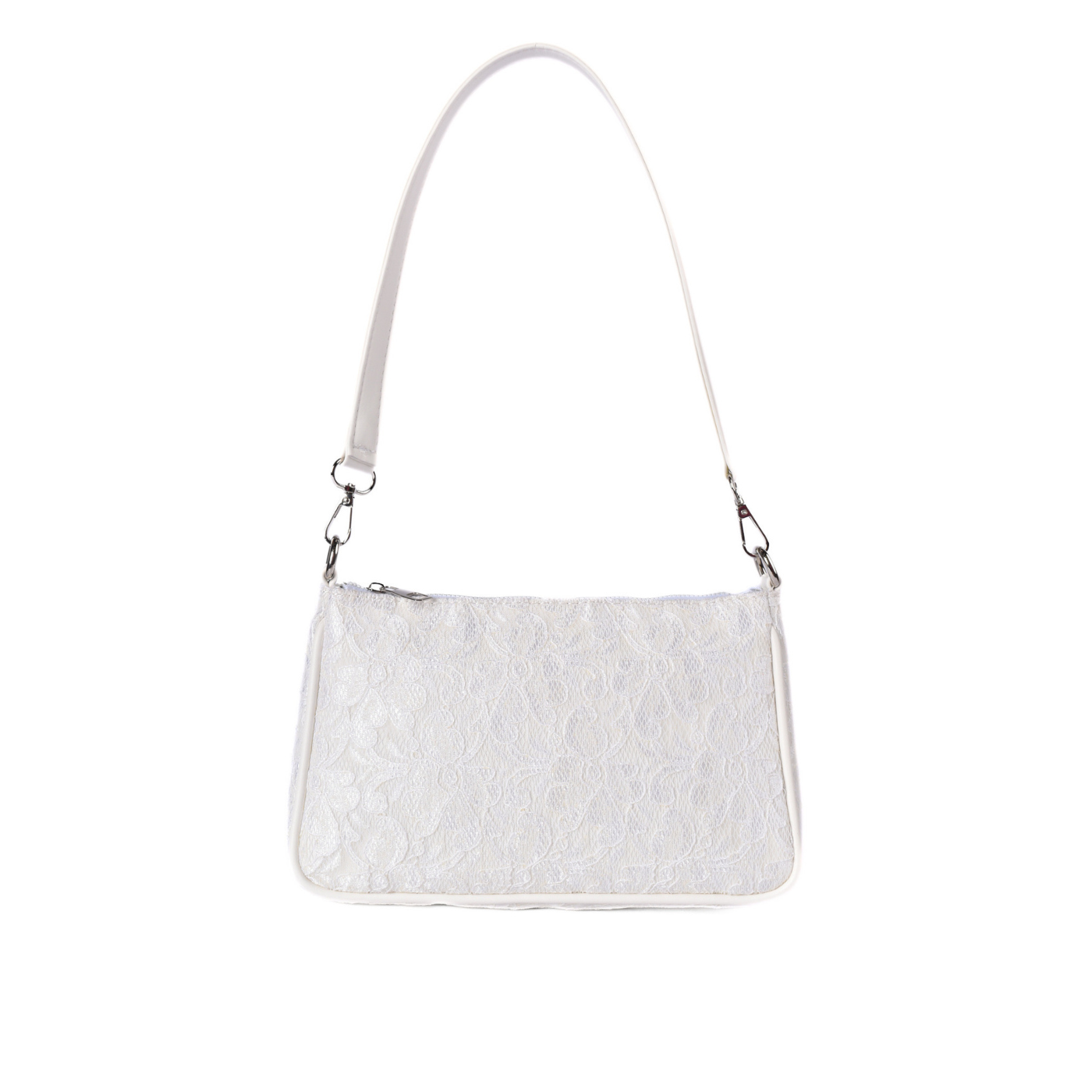Trendy Lace Shoulder Bag Soft Feminine Style White