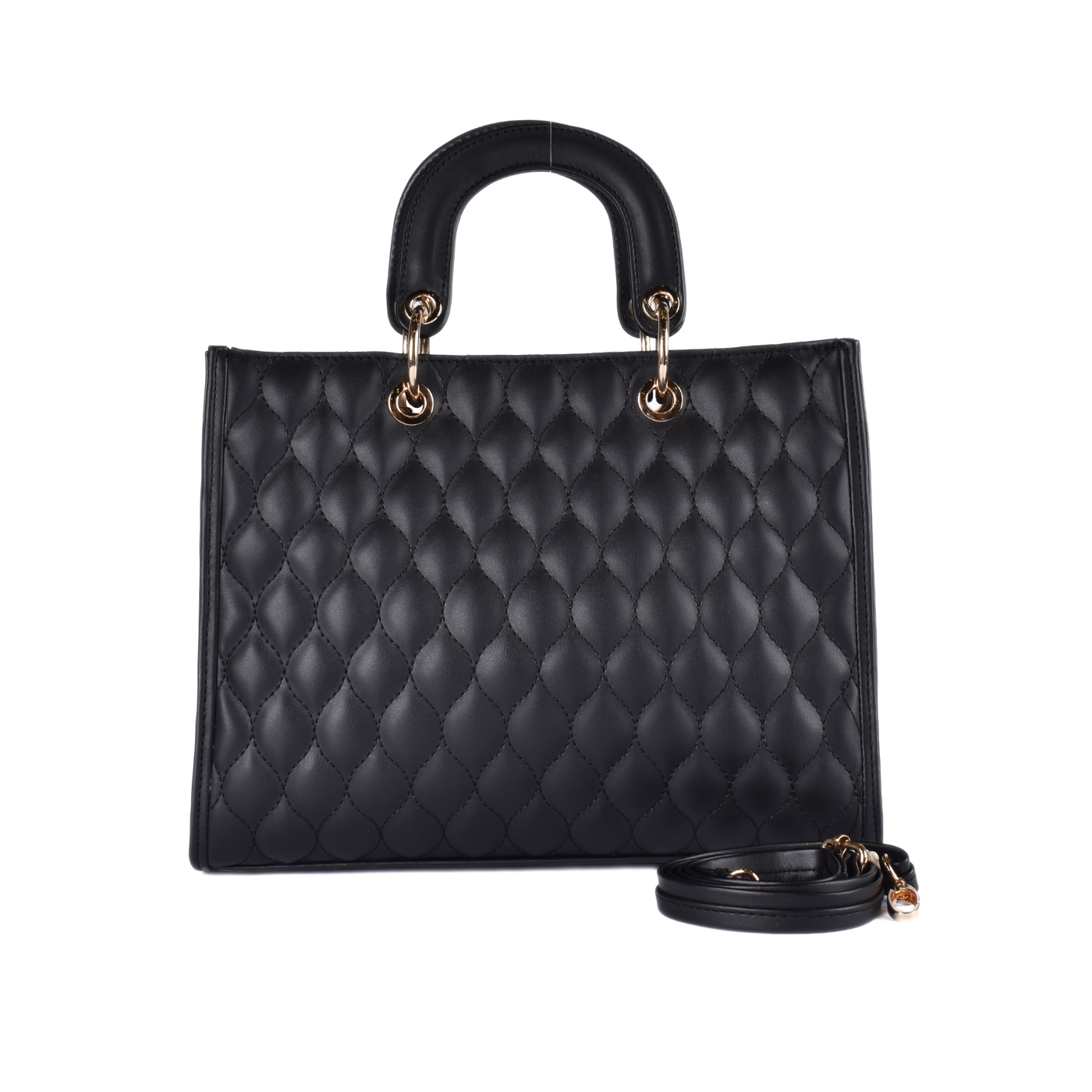 Lined Leather Handbag Black Melouk