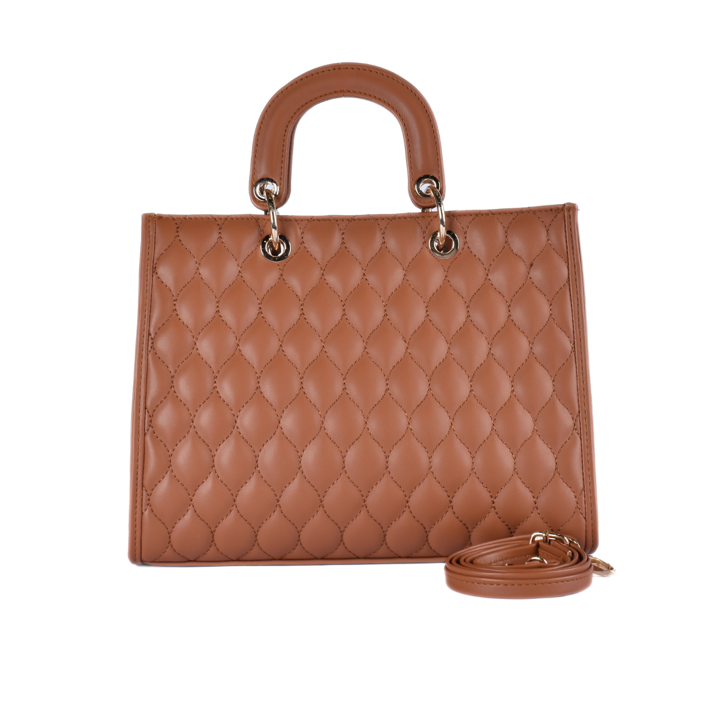Lined Leather Handbag Havana Melouk