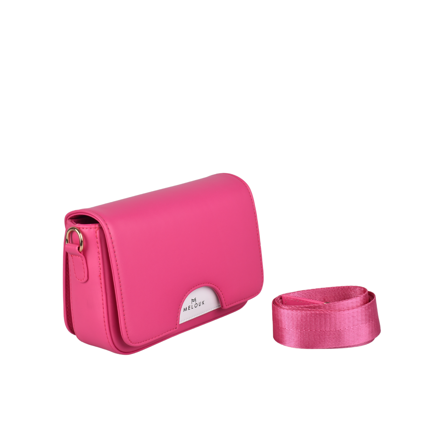 Basic Leather Cross Body Bag Fuchsia Melouk