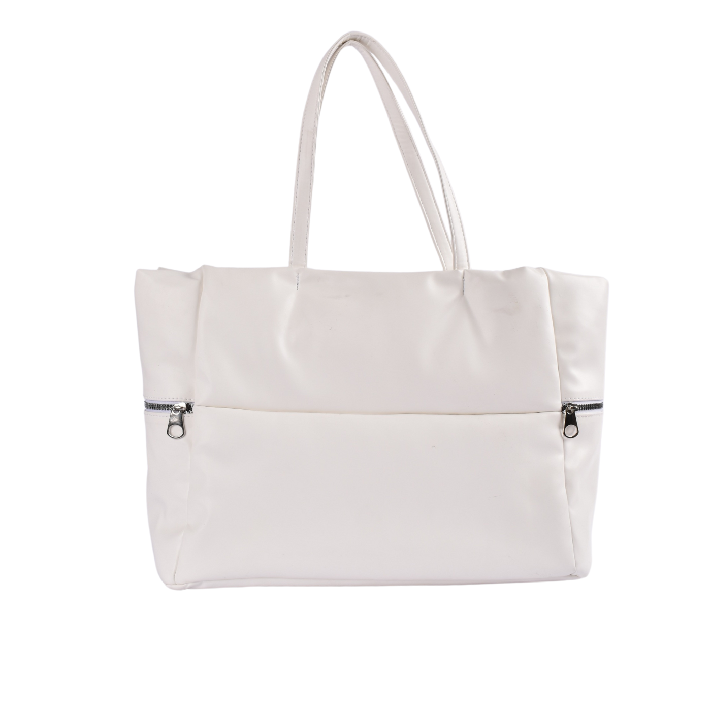 Elegantt Bag With Dual Zipper Detail White Melouk