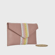 Mini Leather Light Pink Clutch with Straps