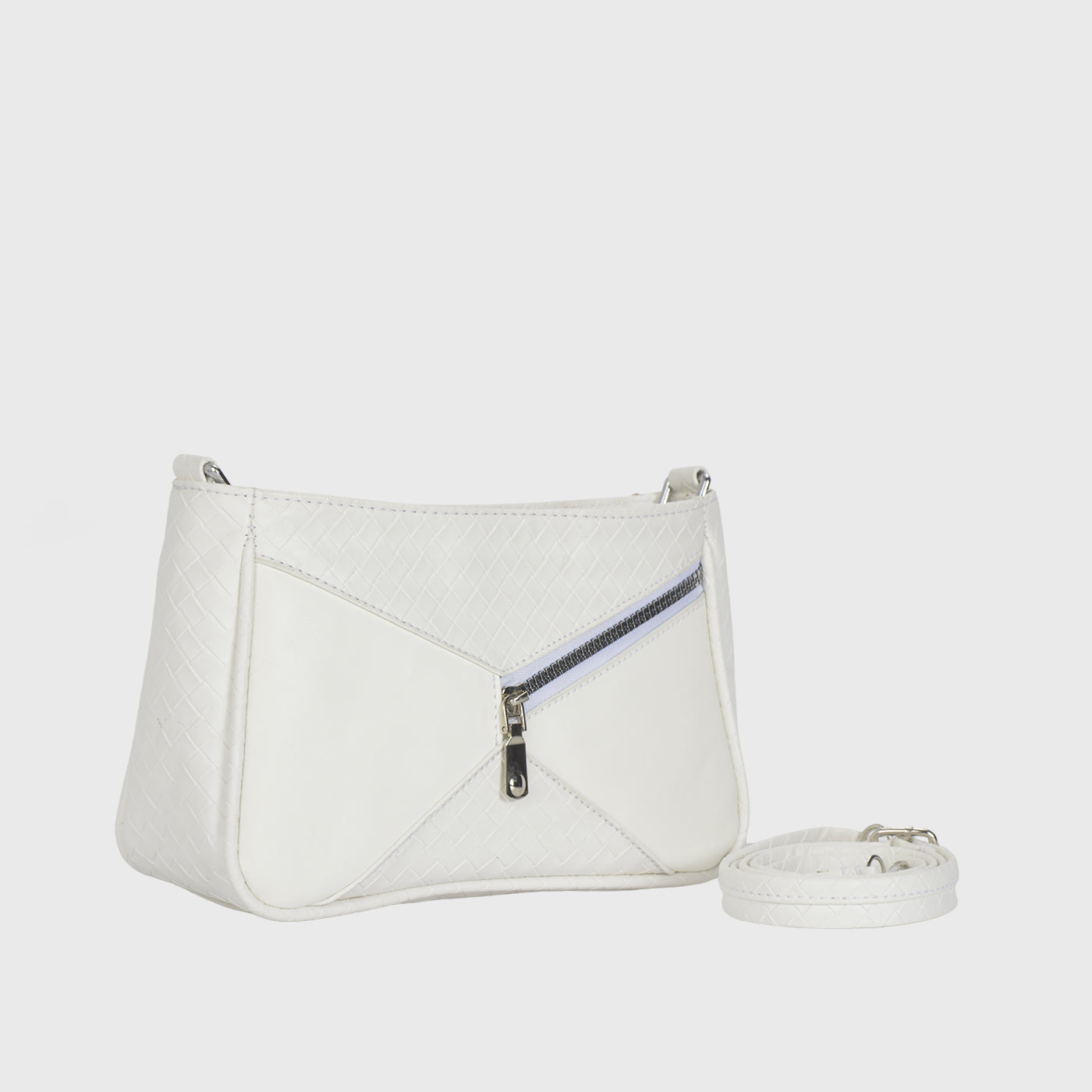 White Mini Leather Cross Body Bag