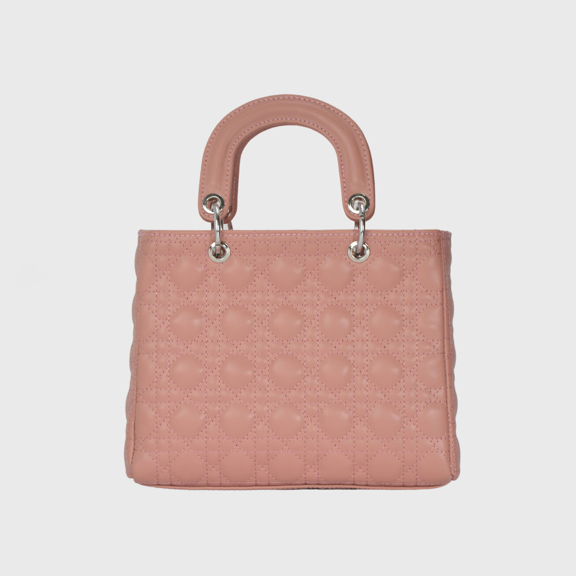 Lined Leather Handbag Light pink