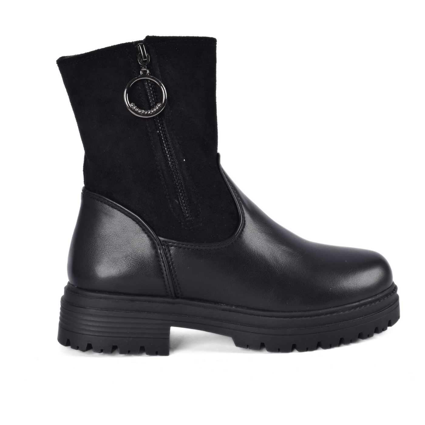 Solid Leather Look Boots