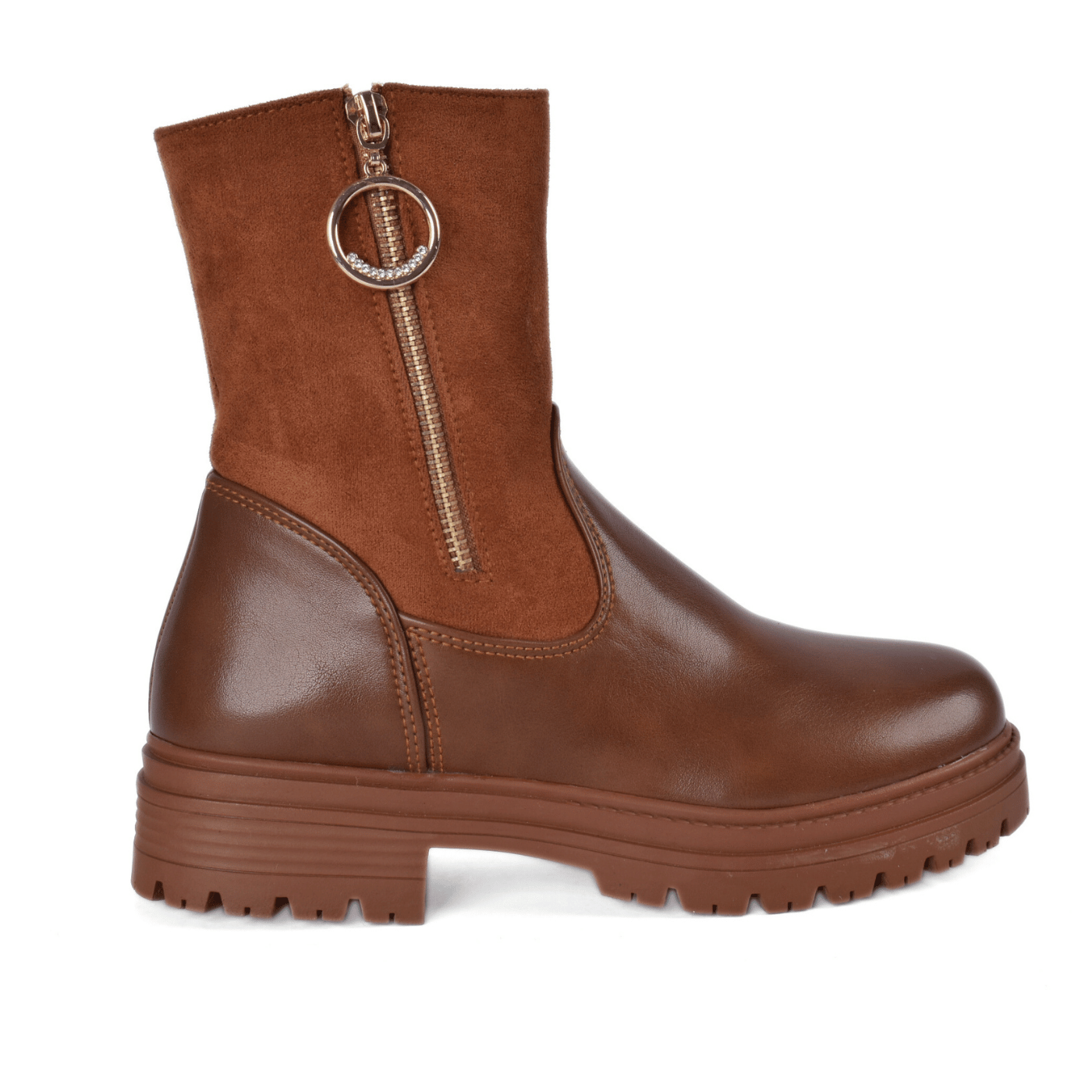 Solid Leather Look Boots