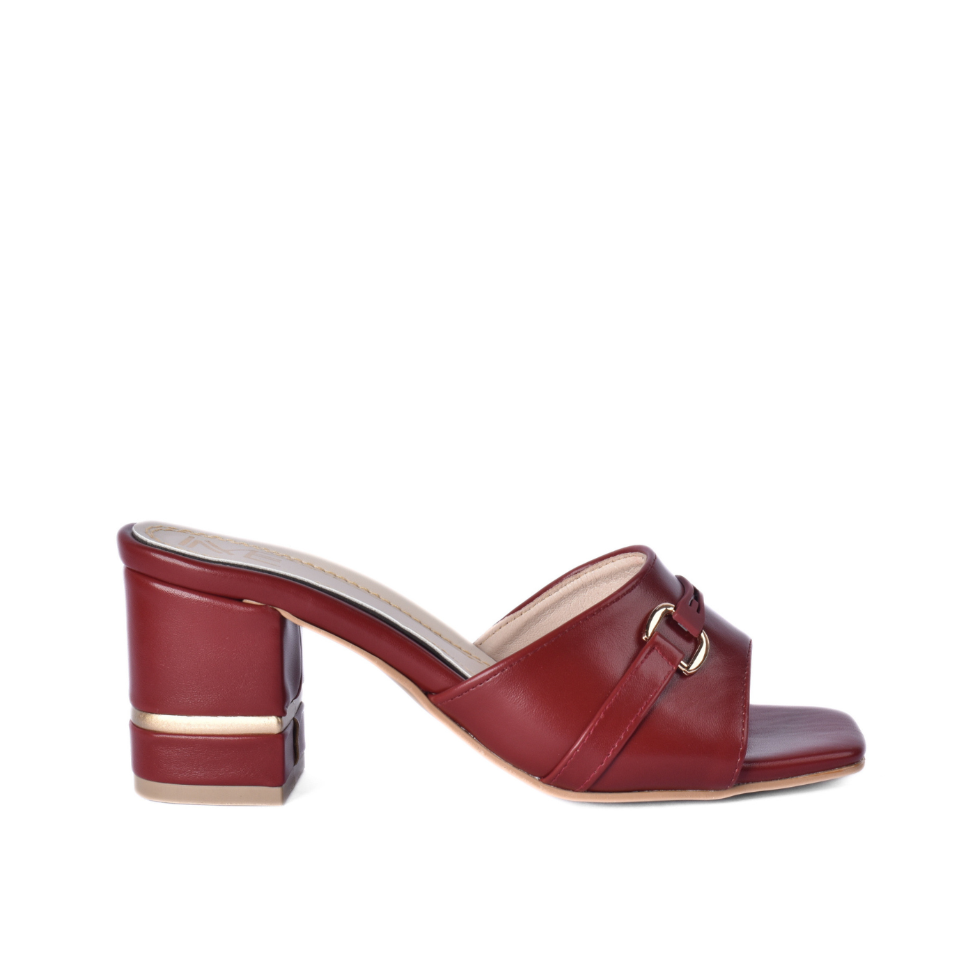 Chic High Heel Slipper with Front Hardware Accent