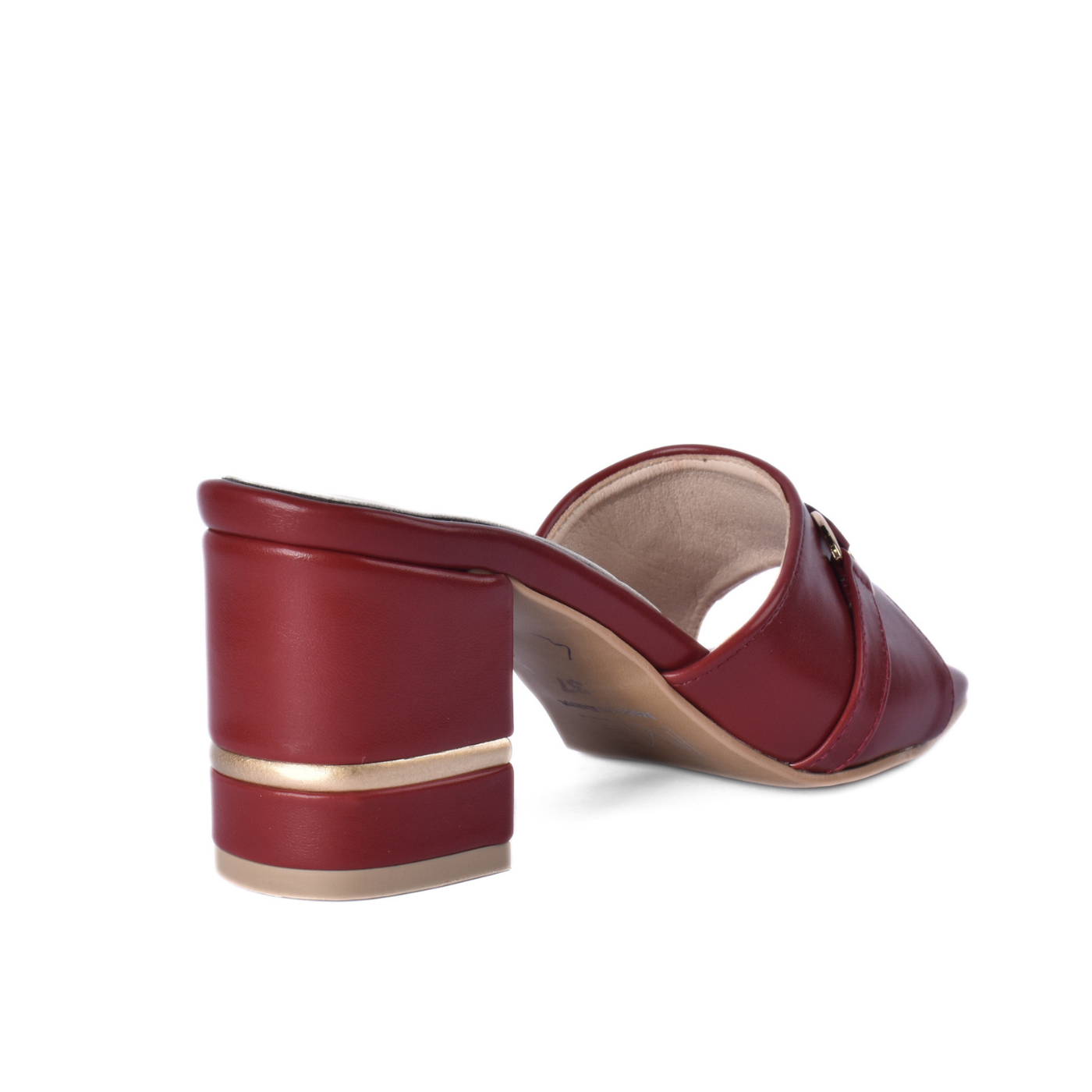 Chic High Heel Slipper with Front Hardware Accent