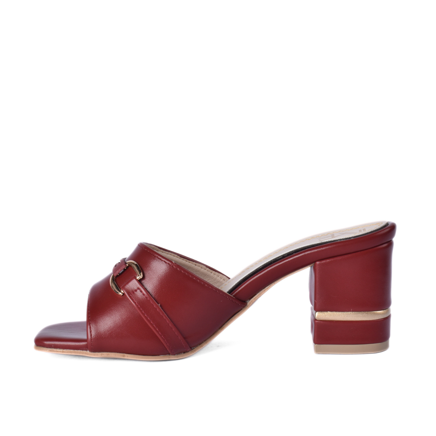 Chic High Heel Slipper with Front Hardware Accent