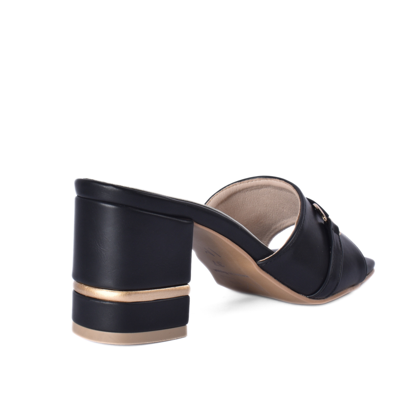 Chic High Heel Slipper with Front Hardware Accent
