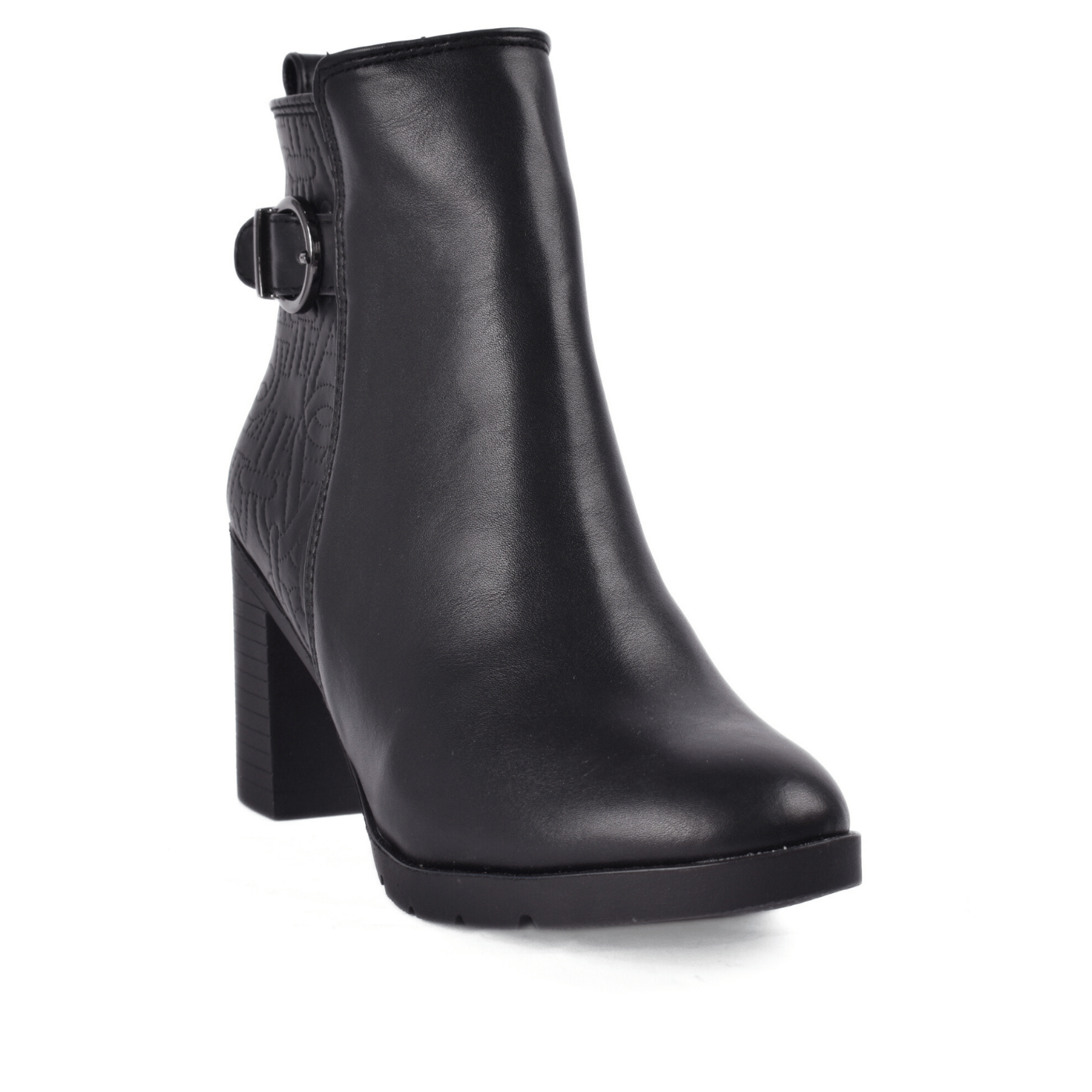 Heeled Ankle Boots with Buckle