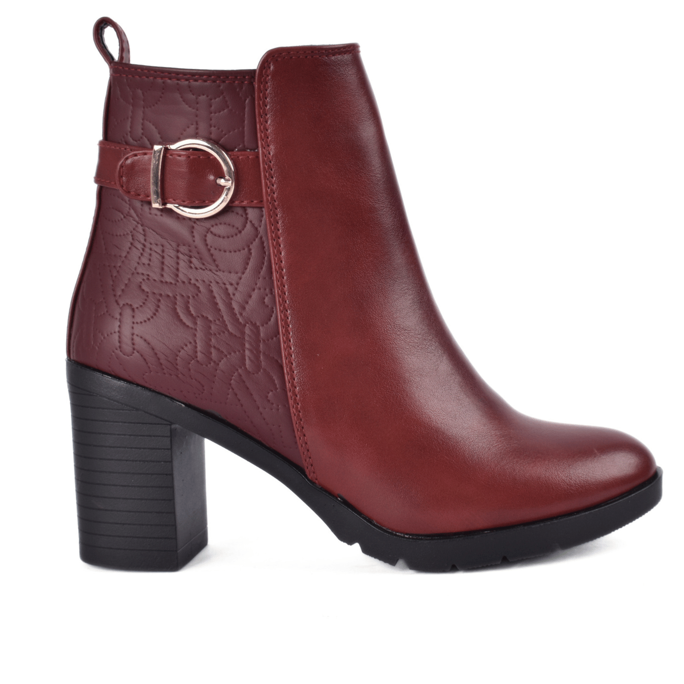 Heeled Ankle Boots with Buckle