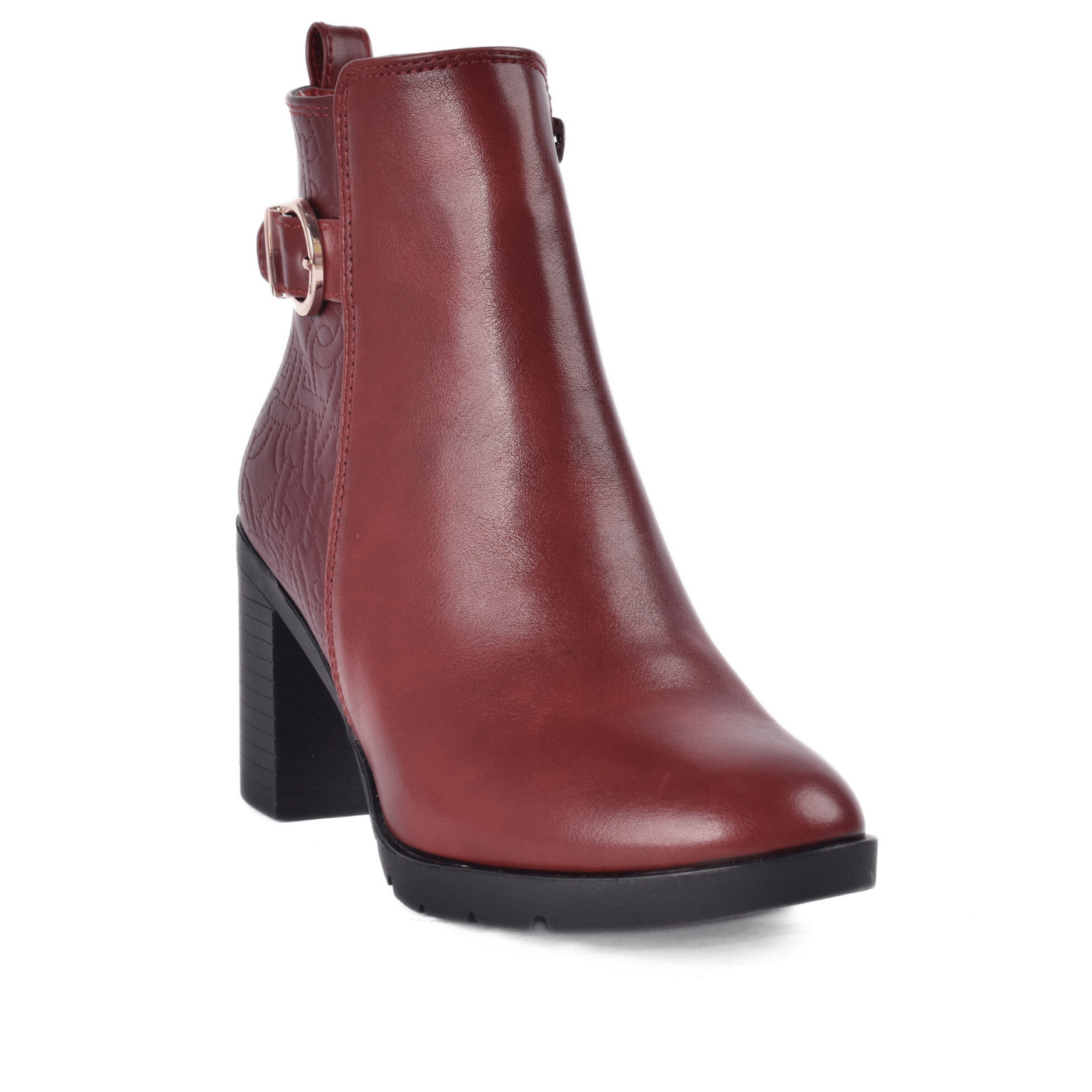 Heeled Ankle Boots with Buckle