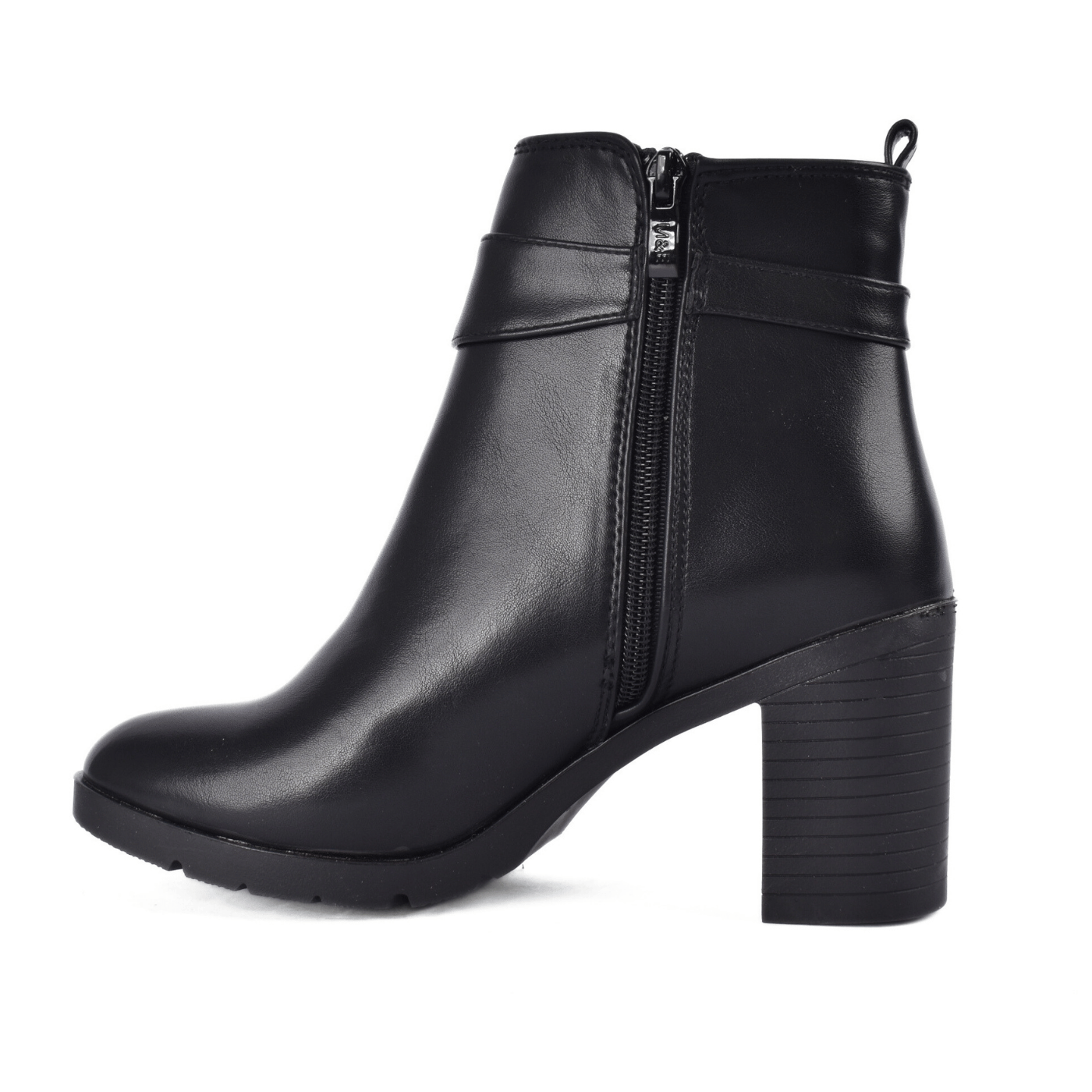 Chic Heeled Boots with Simple Strap Buckle