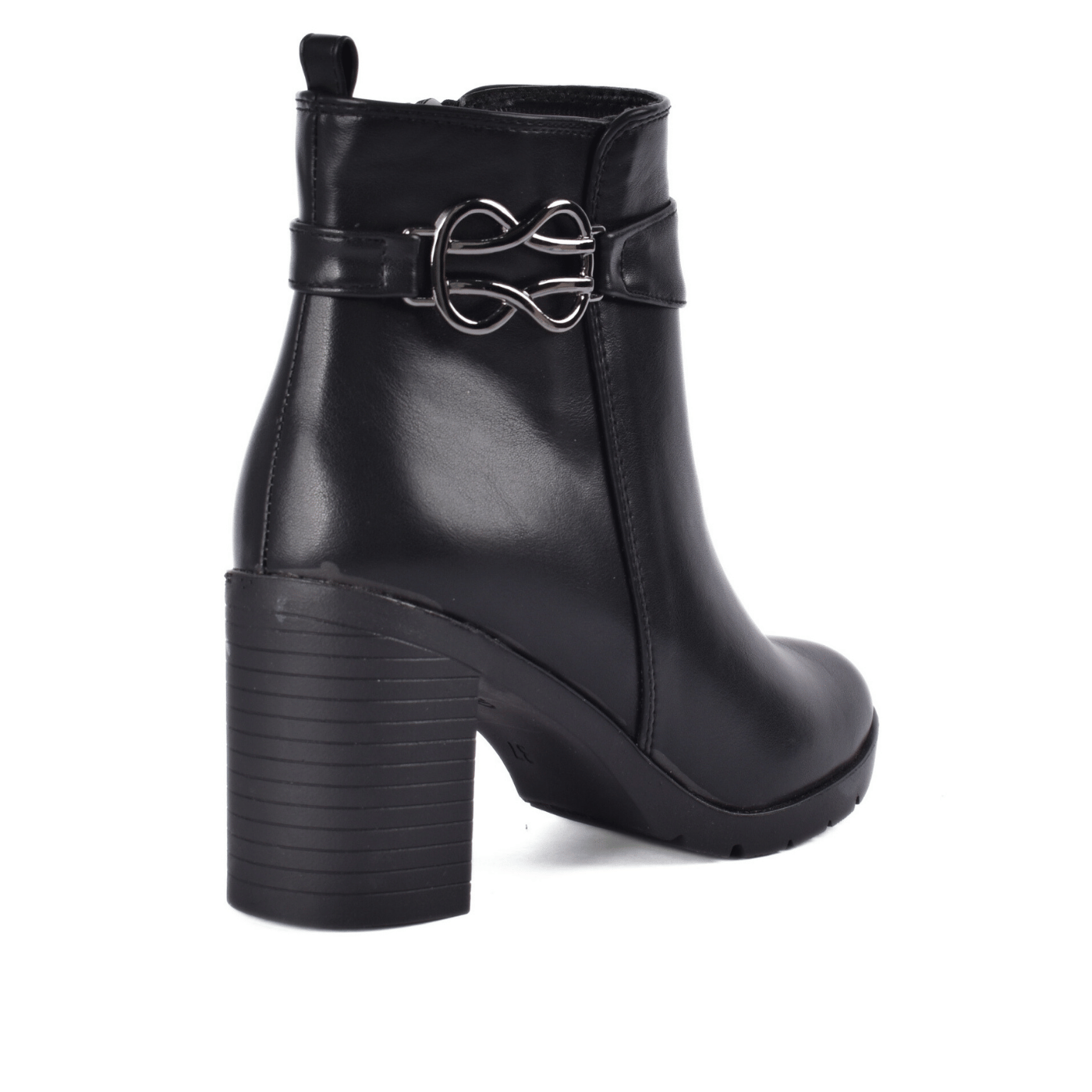 Chic Heeled Boots with Simple Strap Buckle