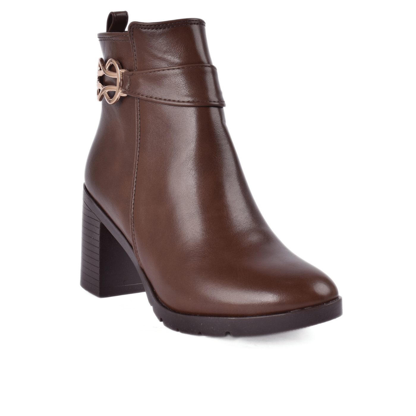 Chic Heeled Boots with Simple Strap Buckle