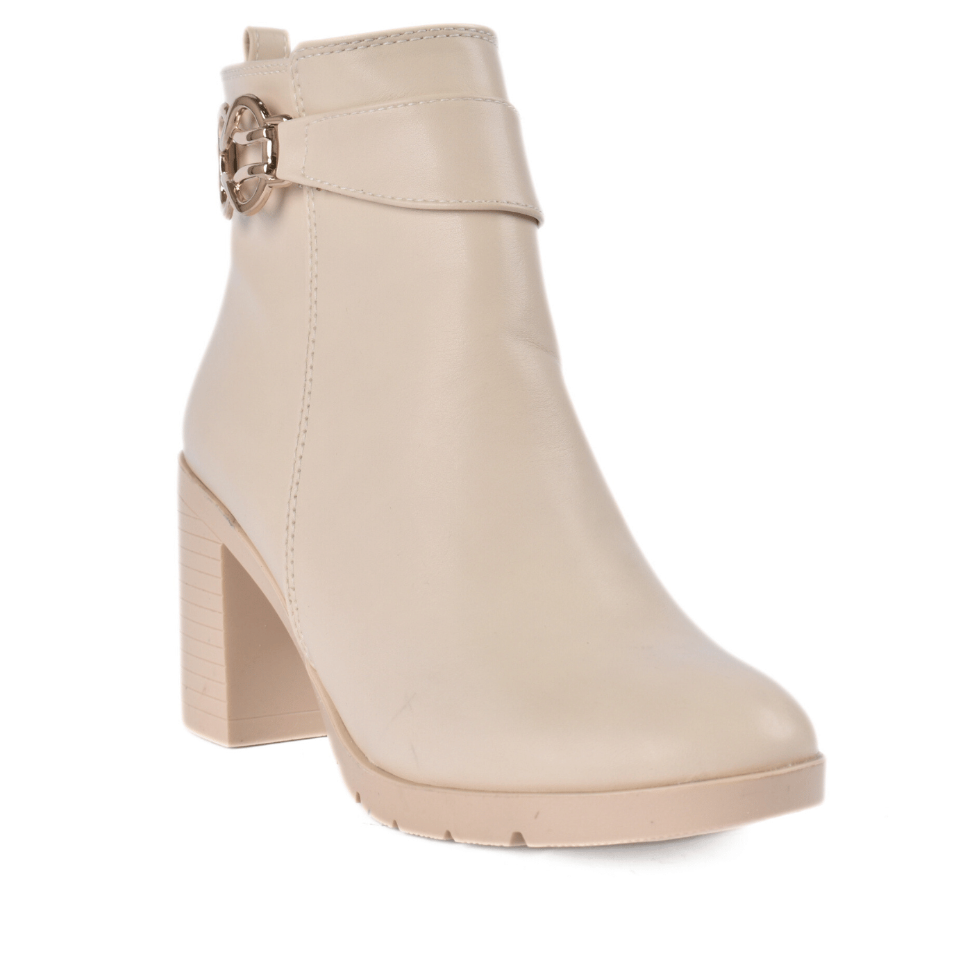 Chic Heeled Boots with Simple Strap Buckle