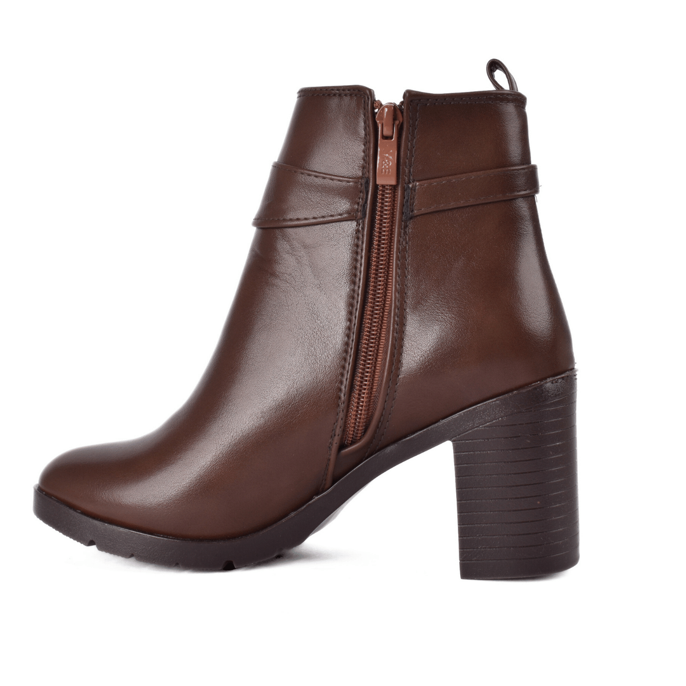 Chic Heeled Boots with Simple Strap Buckle