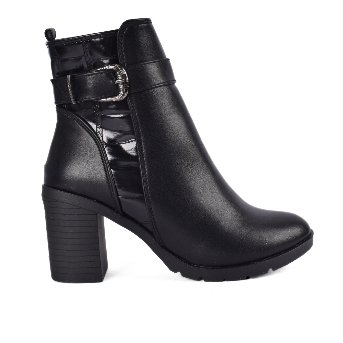 Premium Leather Ankle Boot with Block Heel