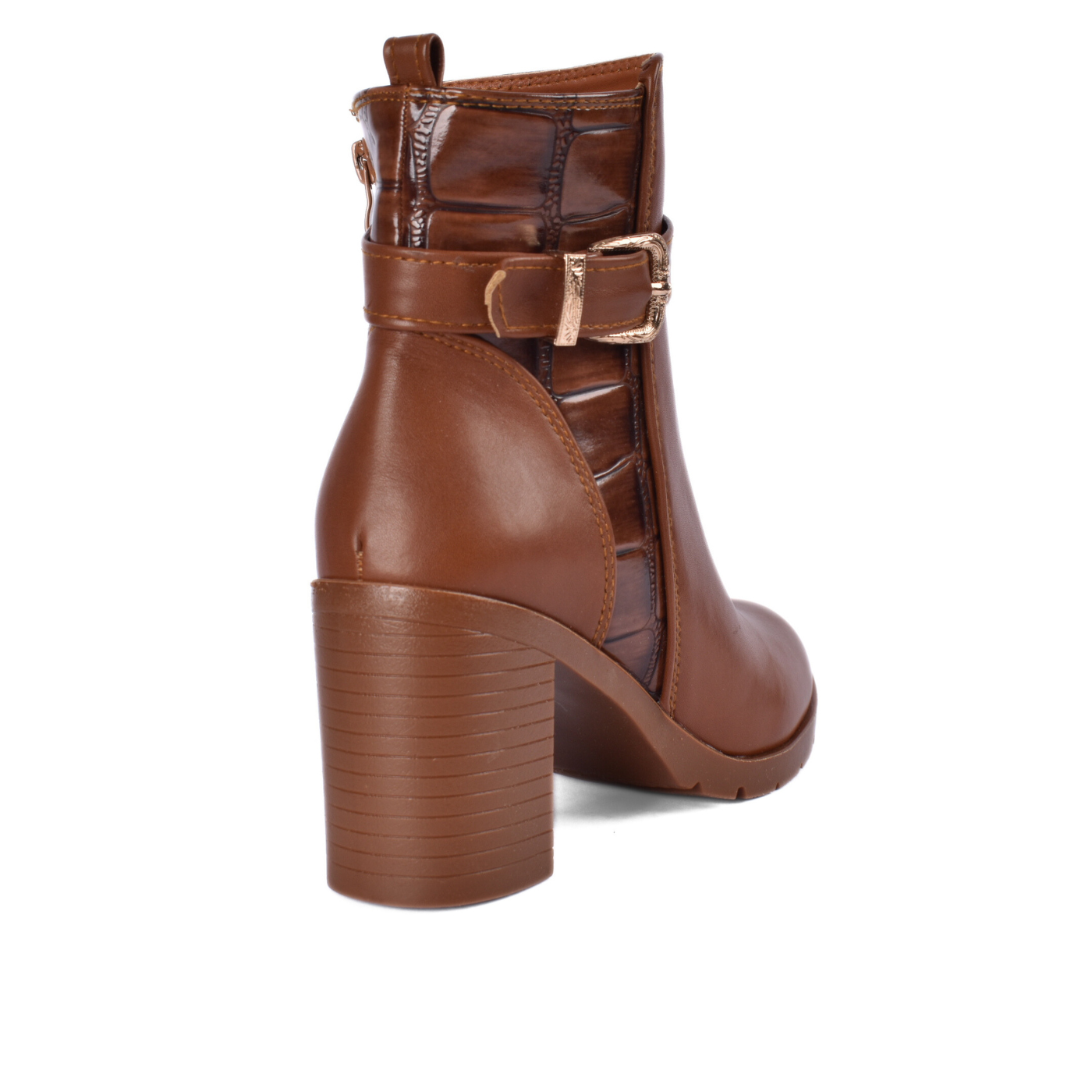 Premium Leather Ankle Boot with Block Heel