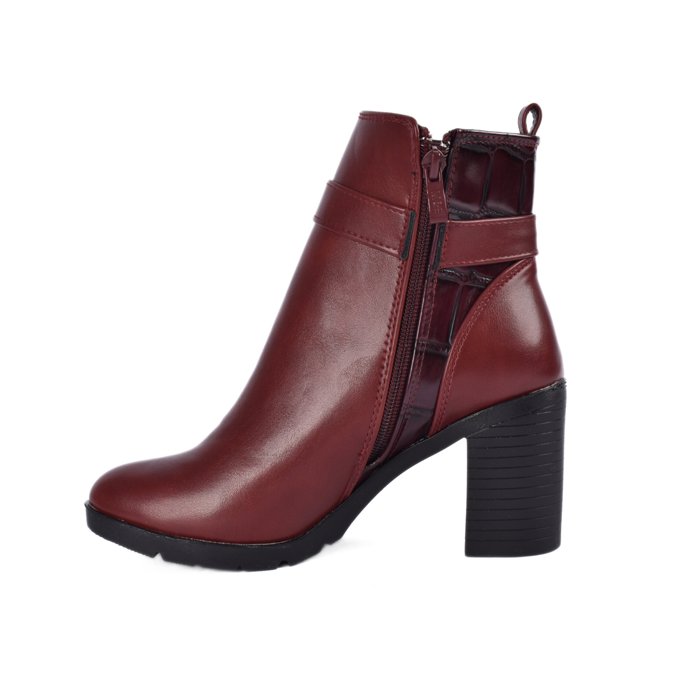 Premium Leather Ankle Boot with Block Heel