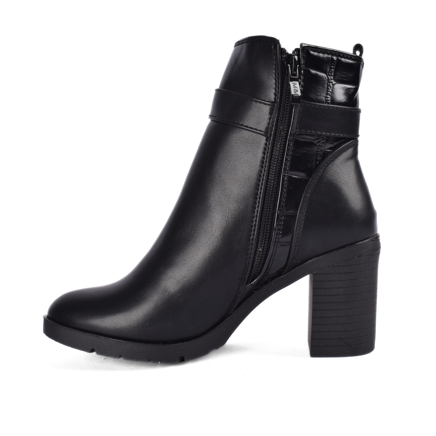 Premium Leather Ankle Boot with Block Heel