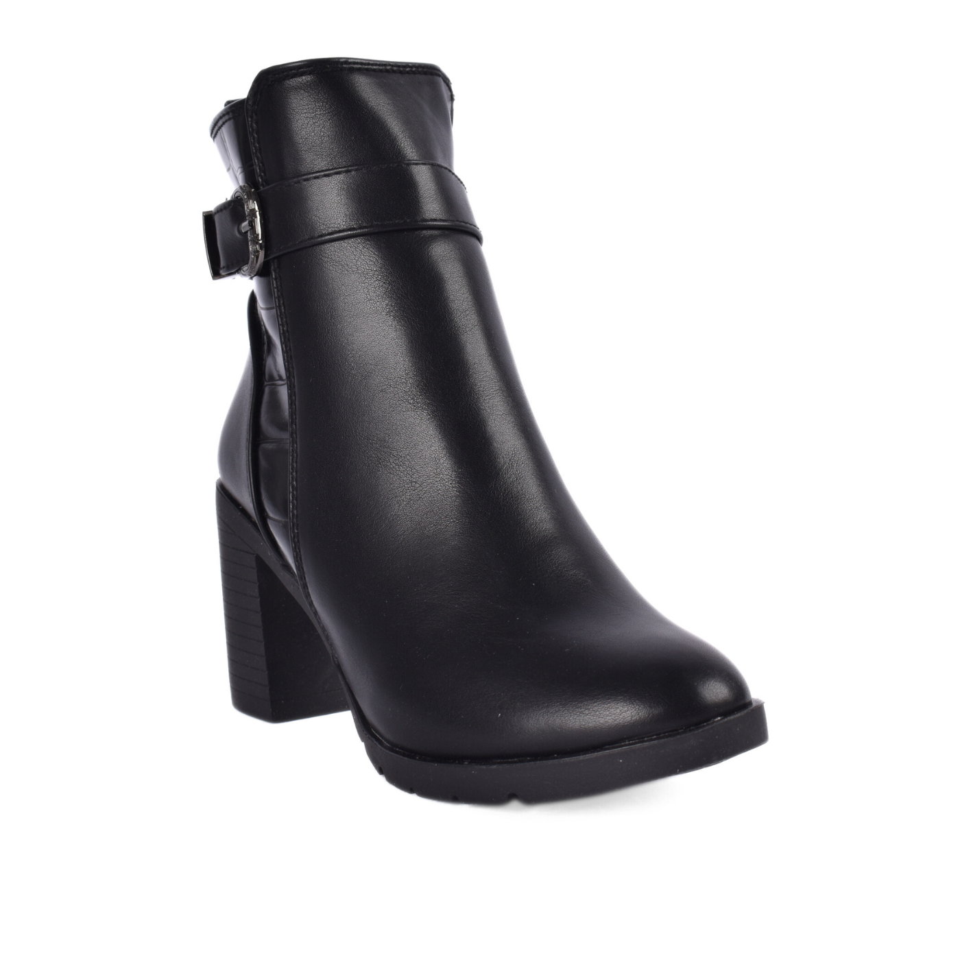 Premium Leather Ankle Boot with Block Heel