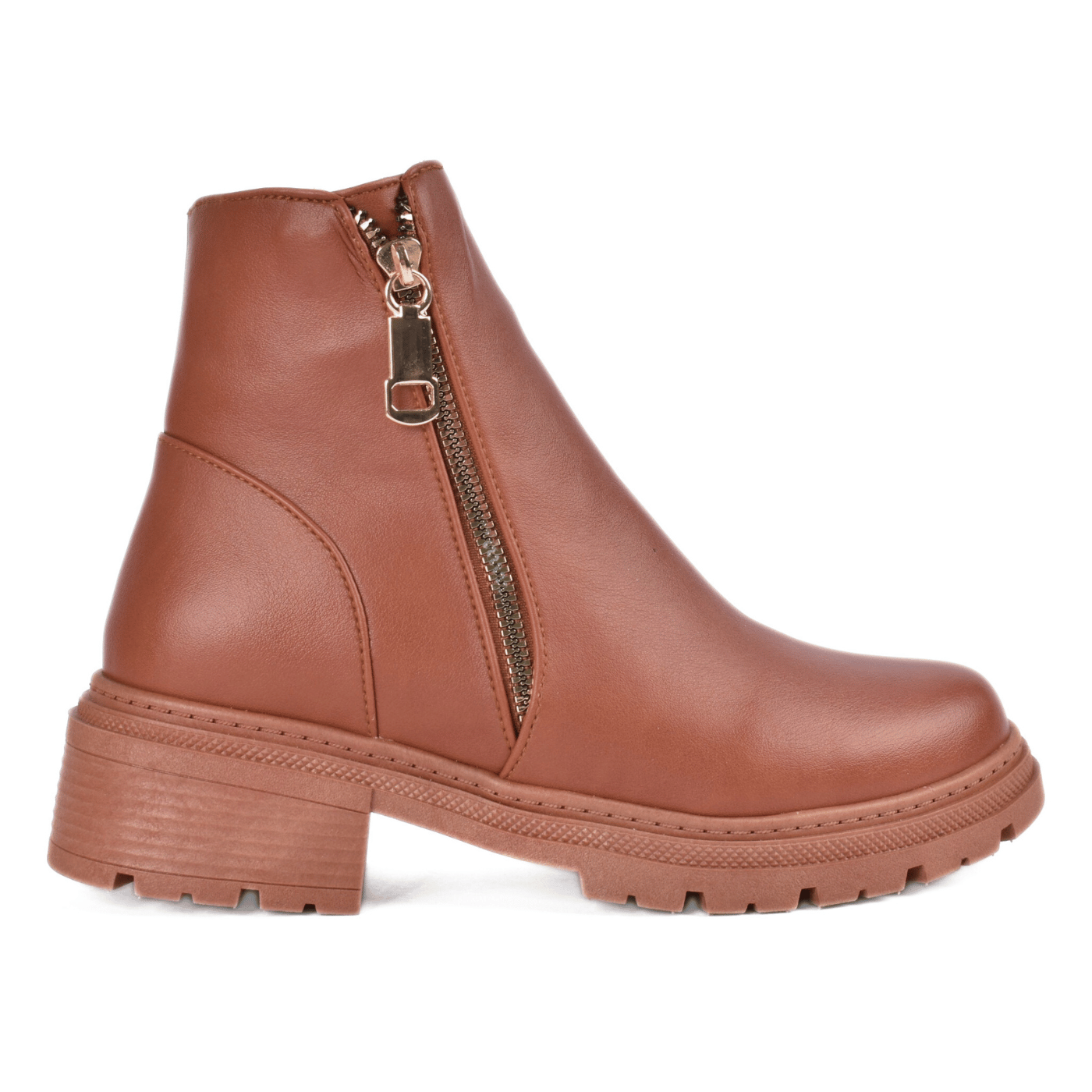 Chunky Zipper Ankle Boots