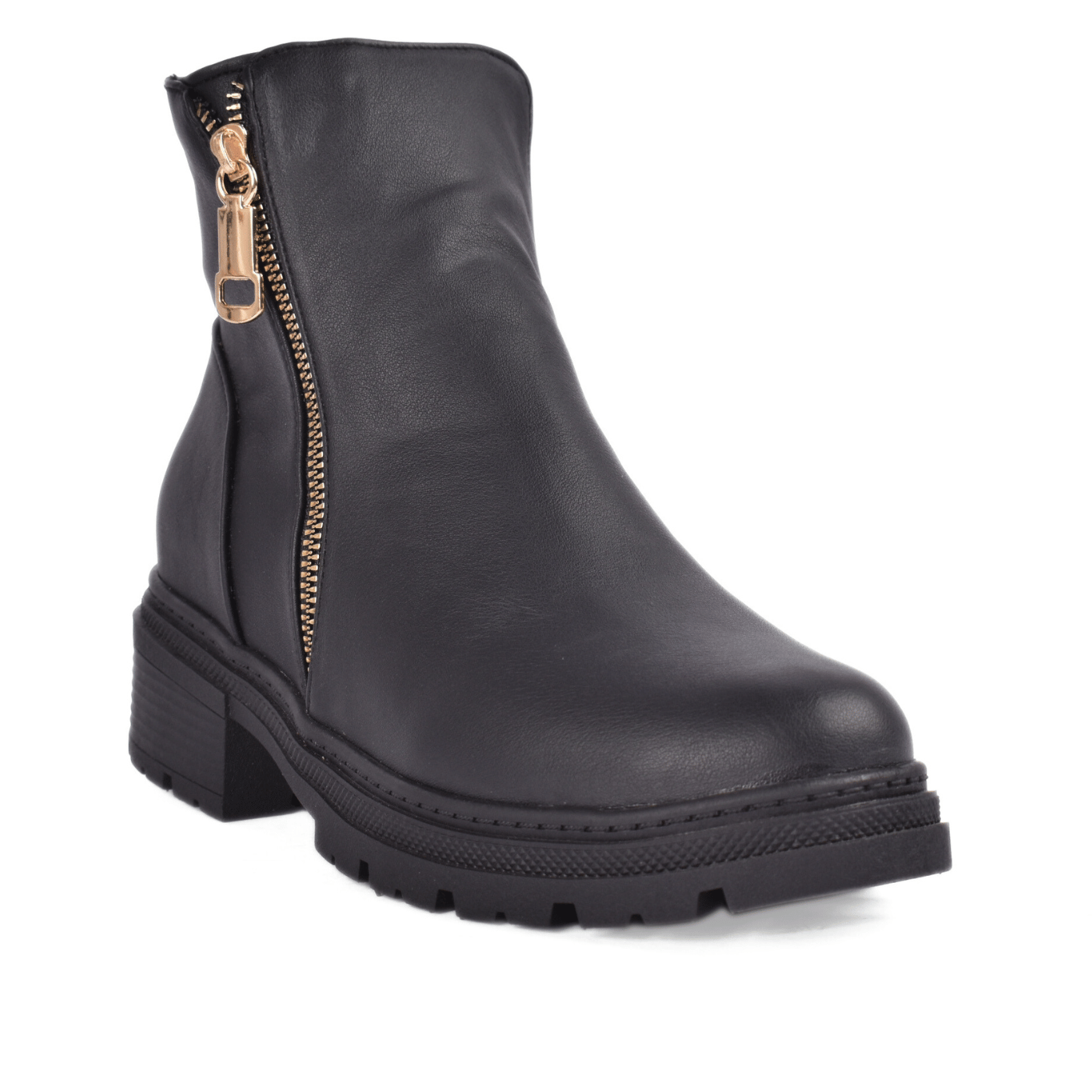 Chunky Zipper Ankle Boots