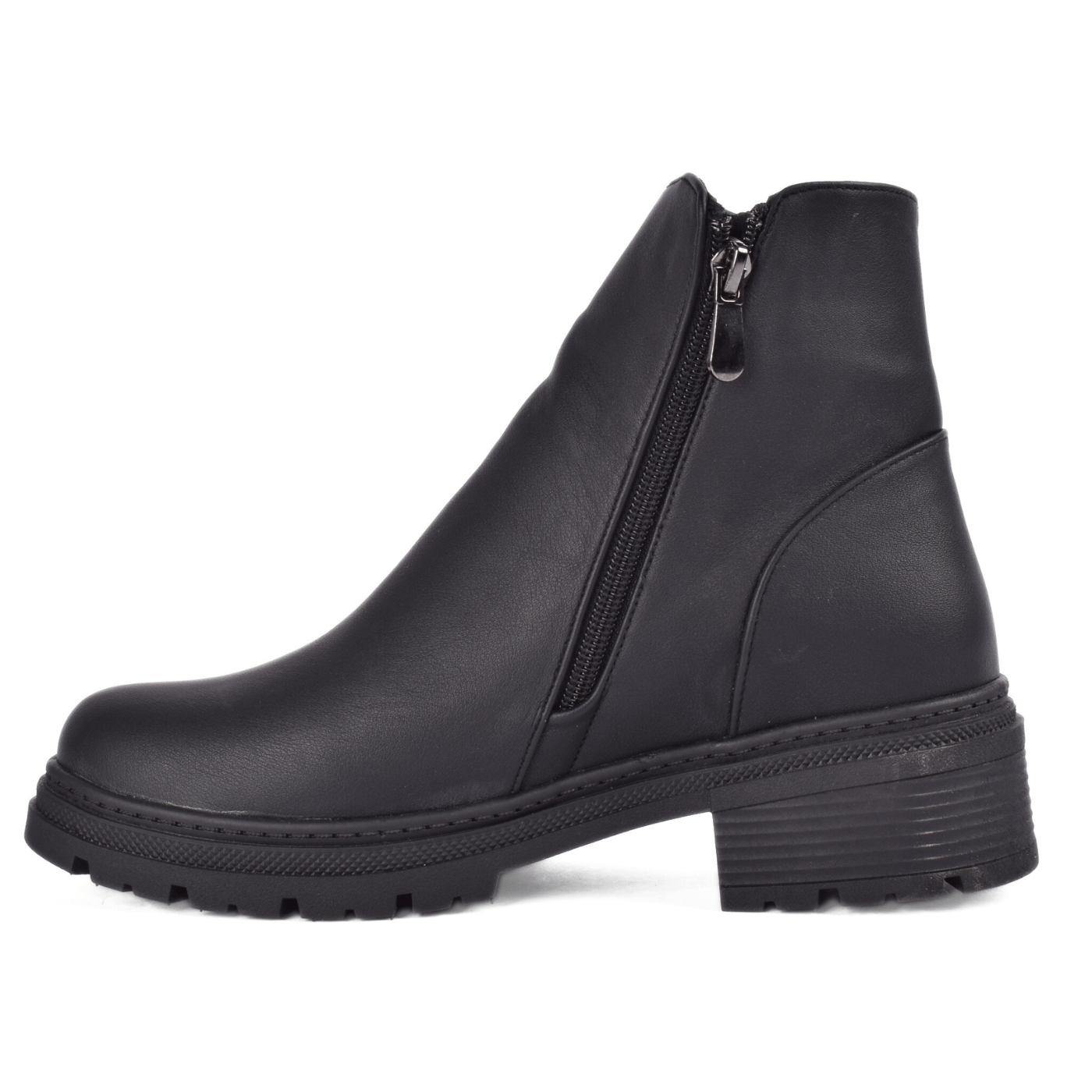 Chunky Zipper Ankle Boots