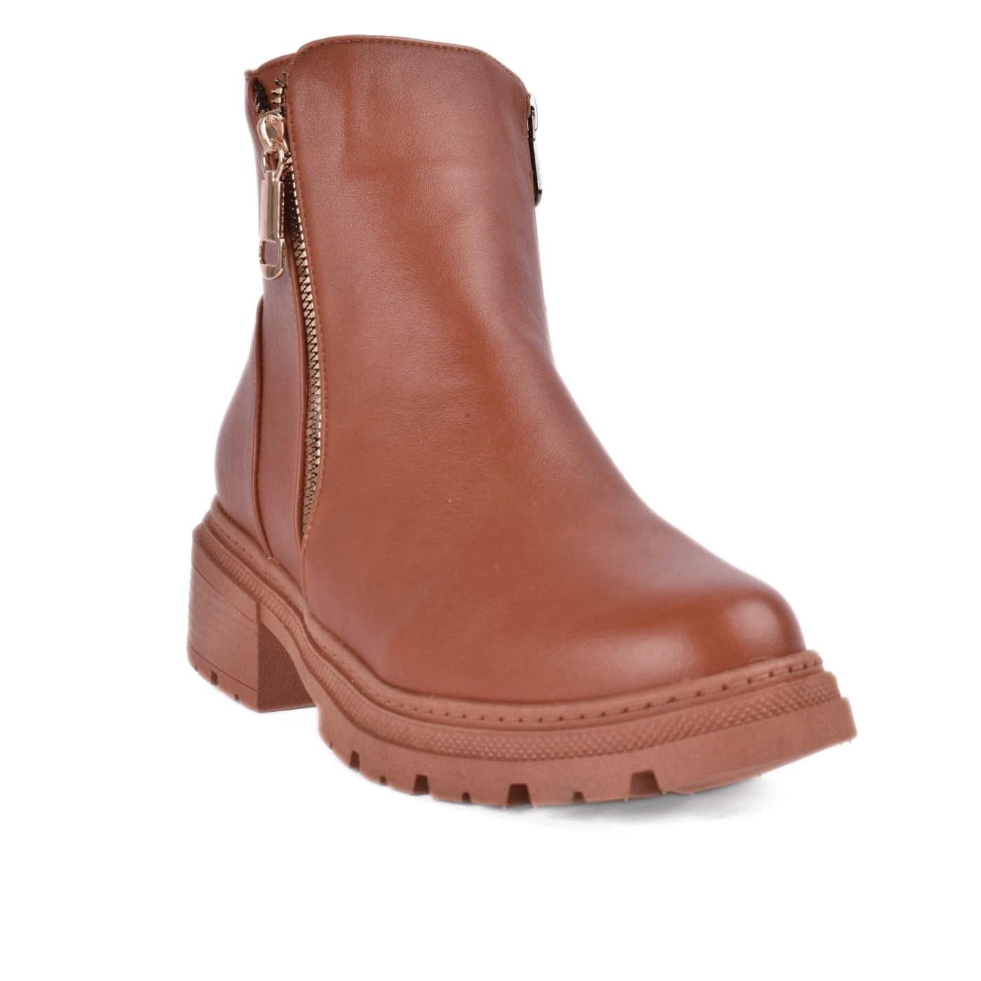 Chunky Zipper Ankle Boots