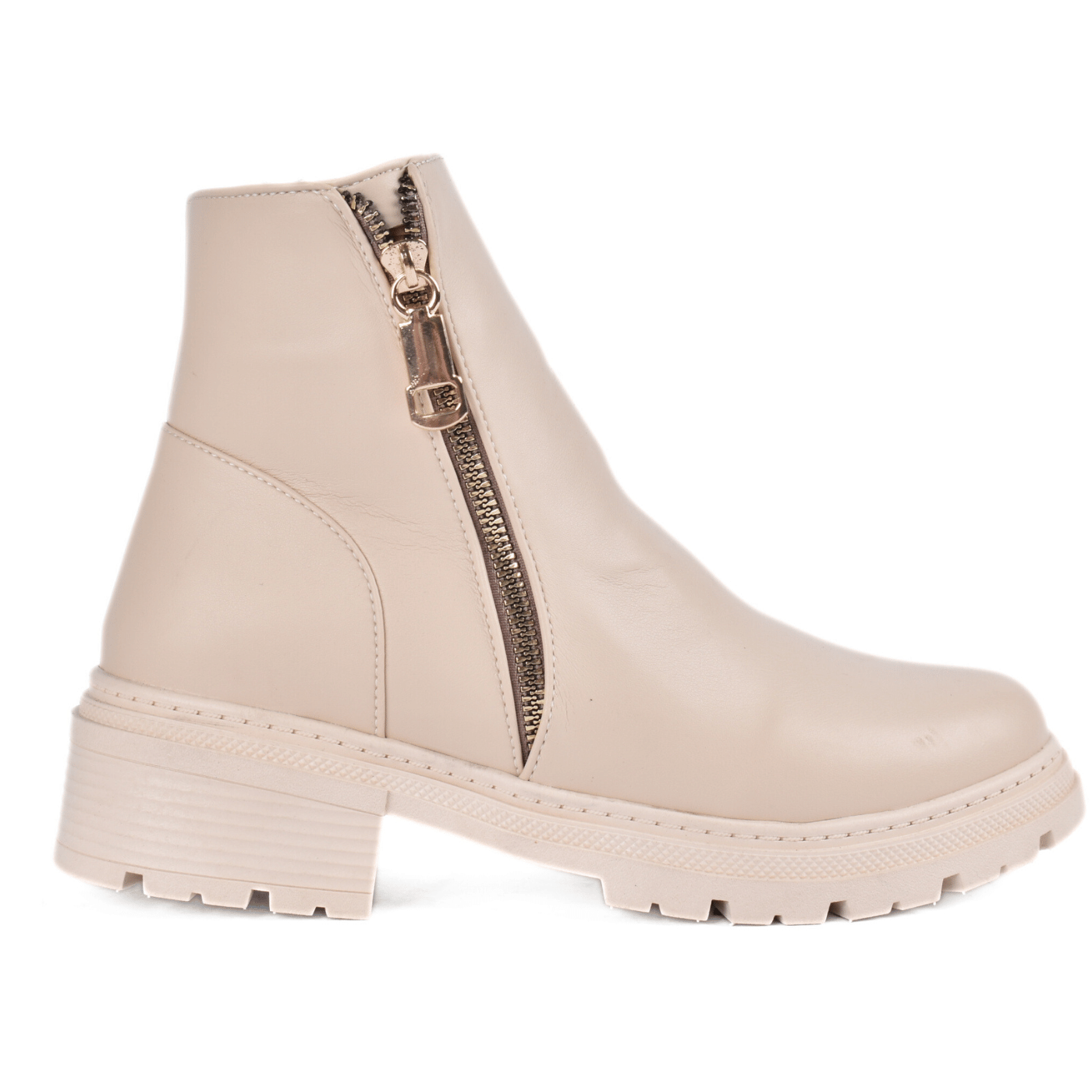 Chunky Zipper Ankle Boots