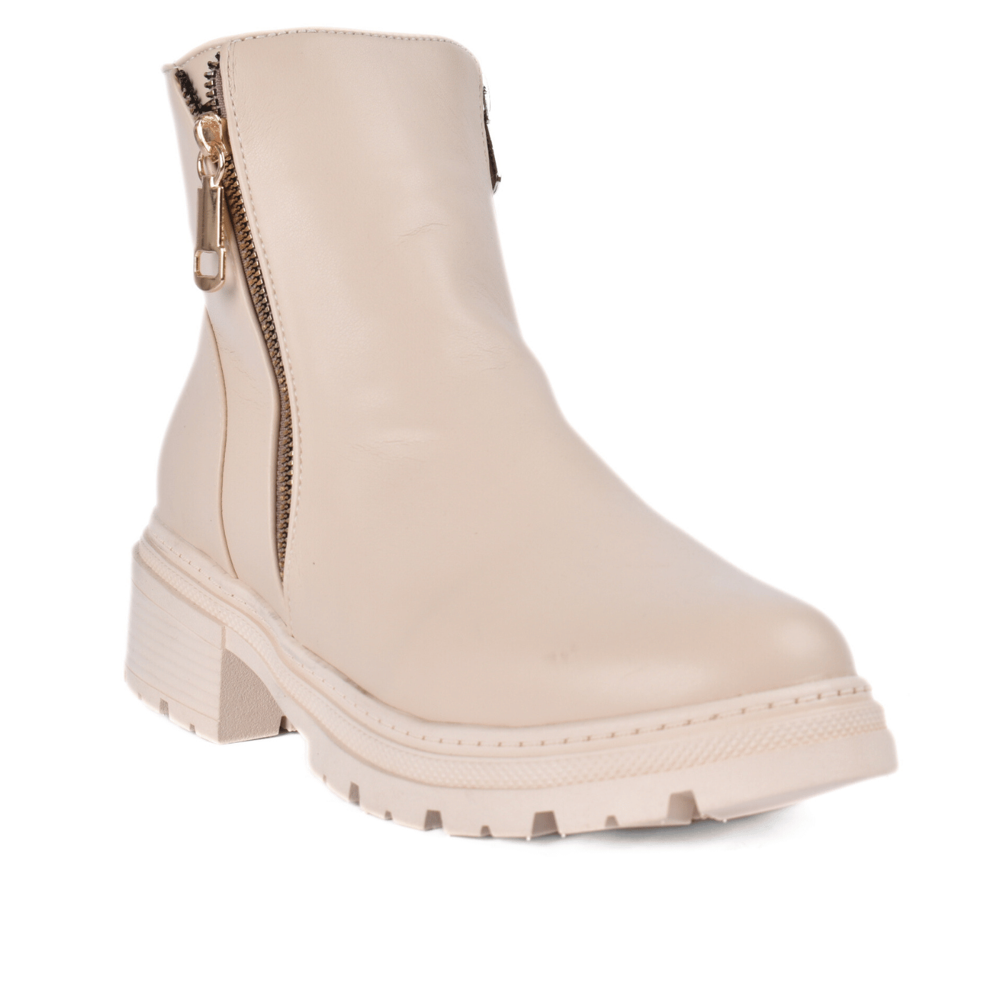 Chunky Zipper Ankle Boots